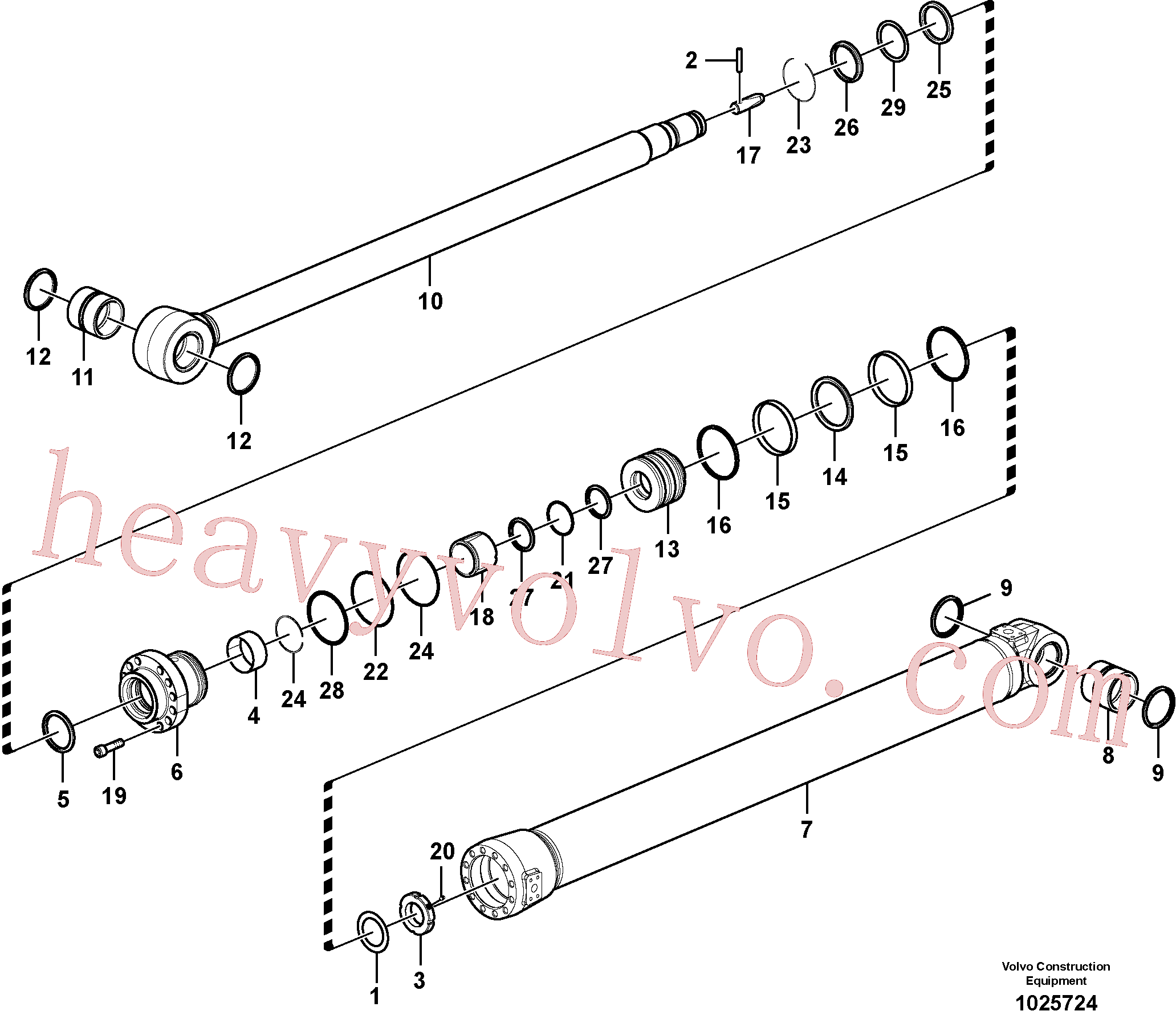 SA9565-11900 for Volvo Dipper arm cylinder(1025724 assembly)