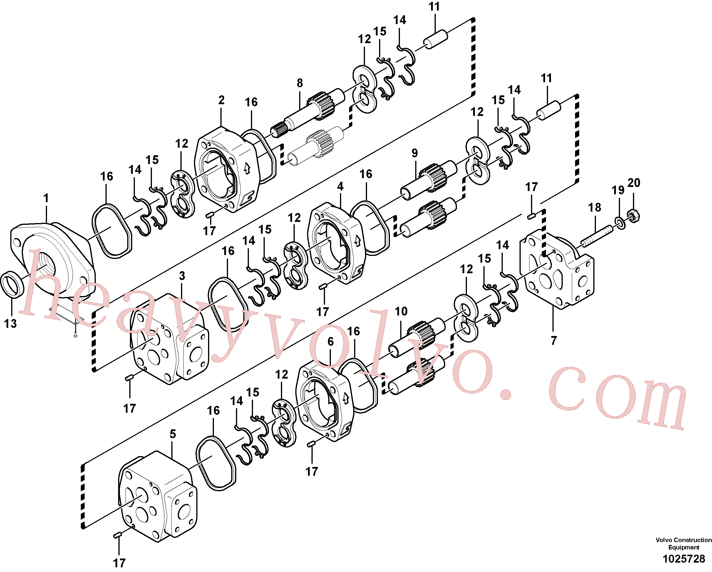 VOE14541672 for Volvo Hydraulic gear pump(1025728 assembly)