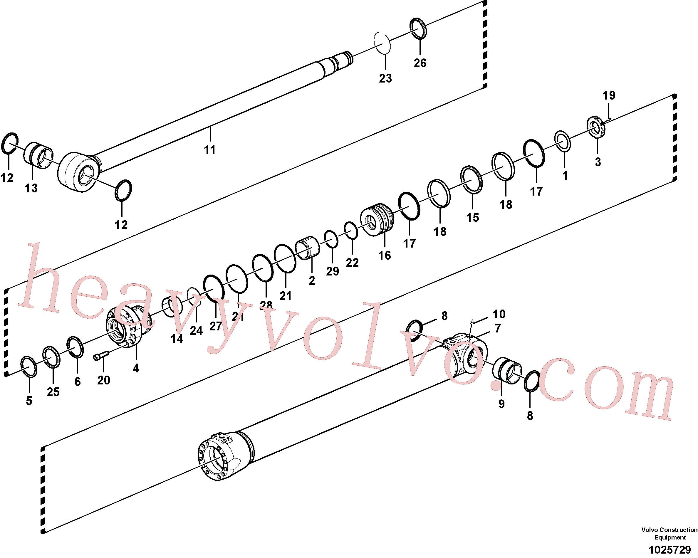 VOE14541717 for Volvo Boom cylinder(1025729 assembly)