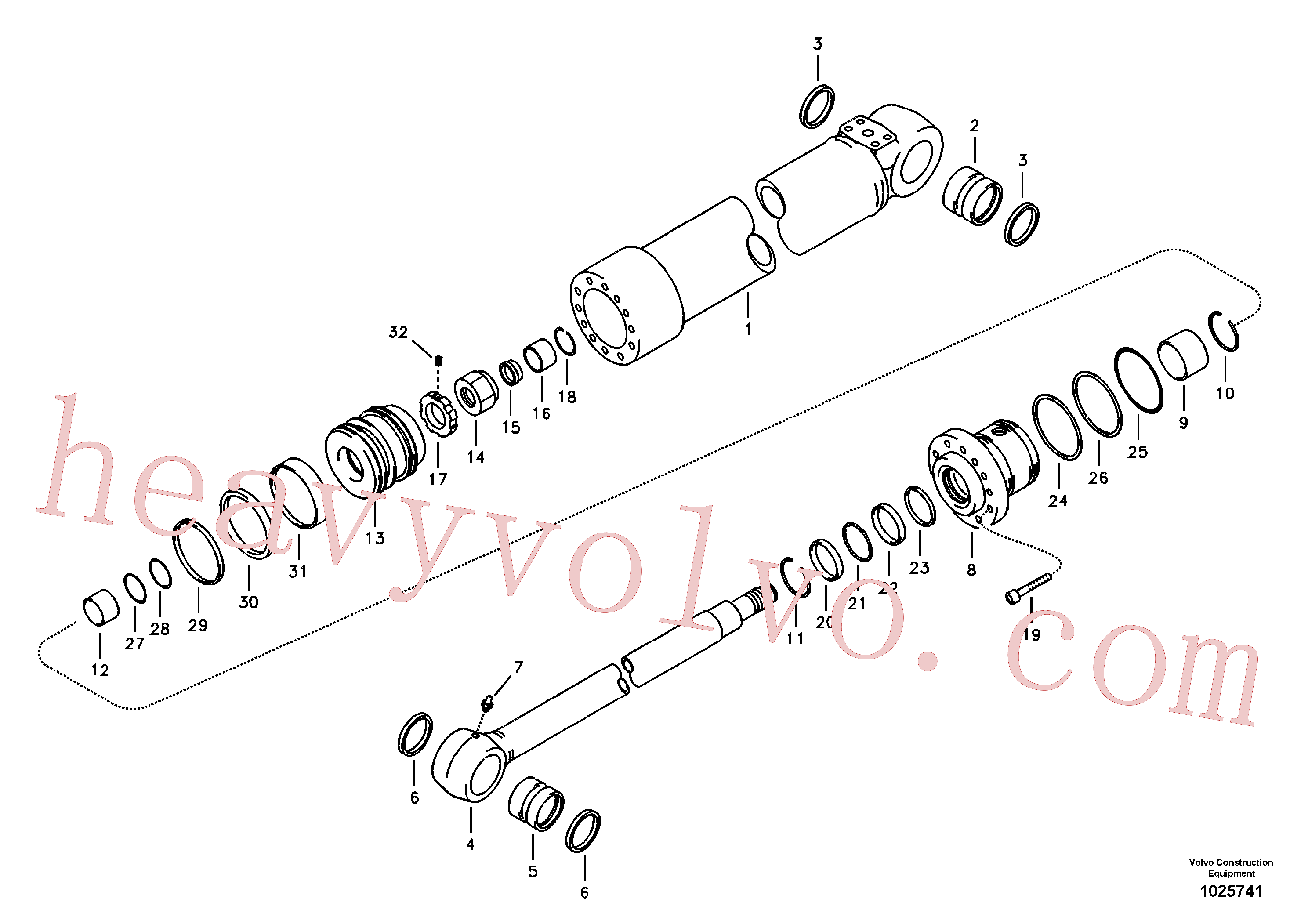 SA9566-30460 for Volvo Boom swing cylinder(1025741 assembly)