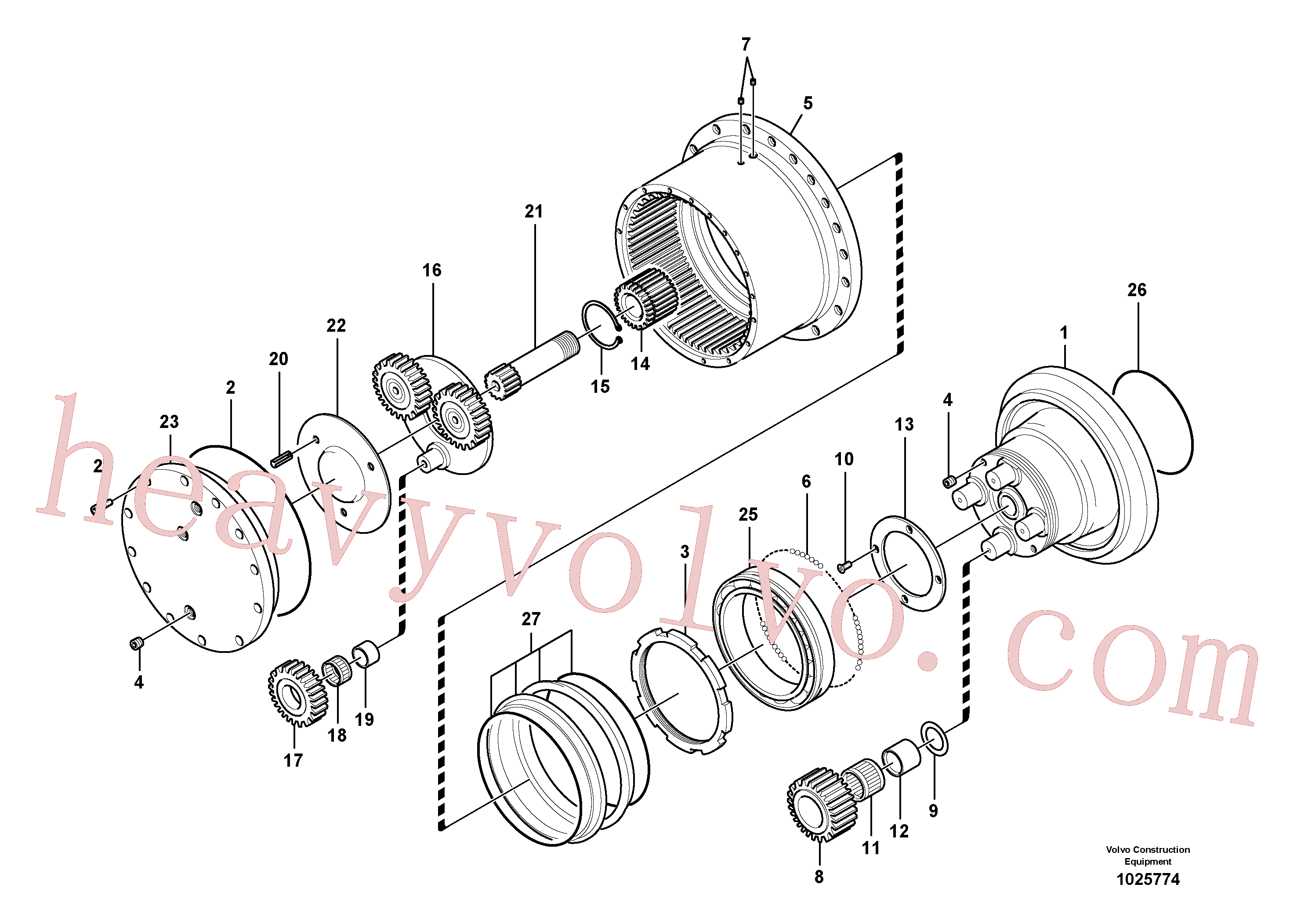 VOE14505069 for Volvo Travel gearbox(1025774 assembly)