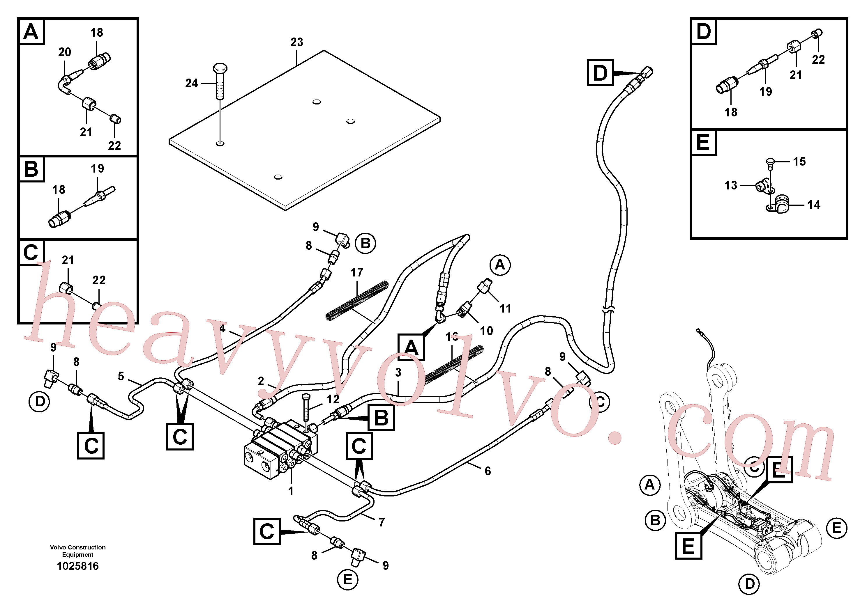 VOE14556672 for Volvo Automatic lubrication system, bucket link(1025816 assembly)