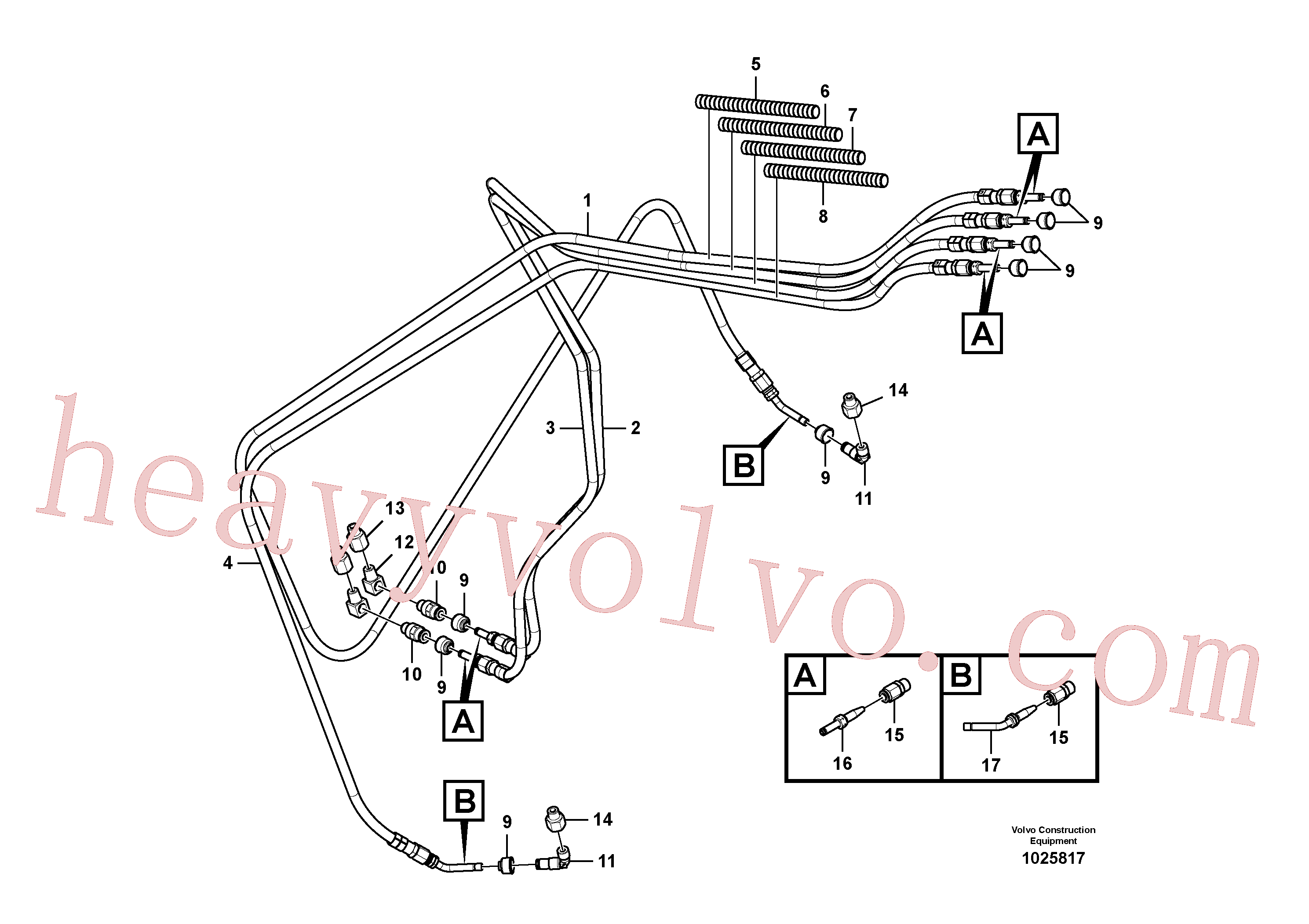 VOE14388910 for Volvo Automatic lubrication system, swing gear and boom cylinder(1025817 assembly)