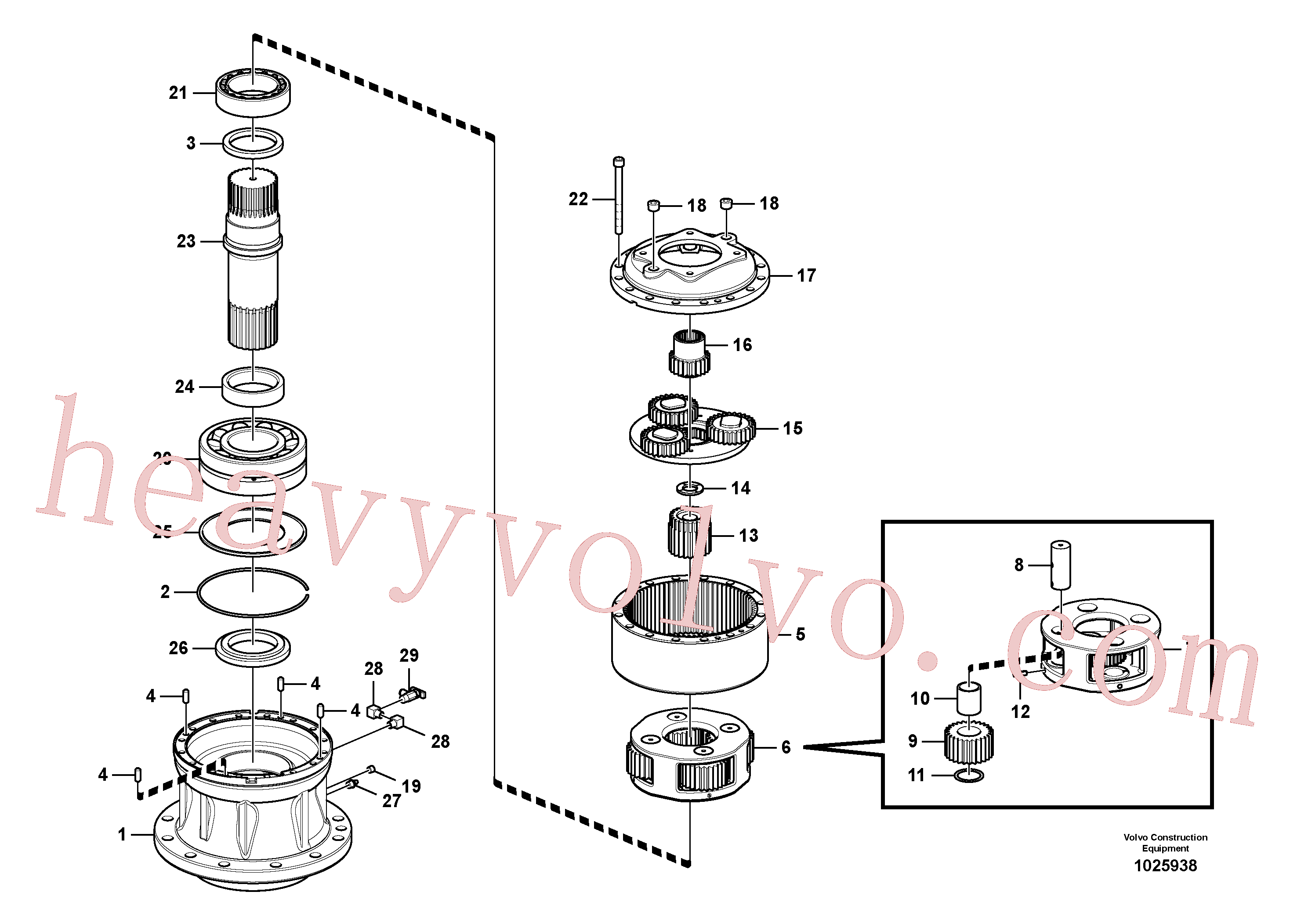VOE14596630 for Volvo Swing gearbox(1025938 assembly)