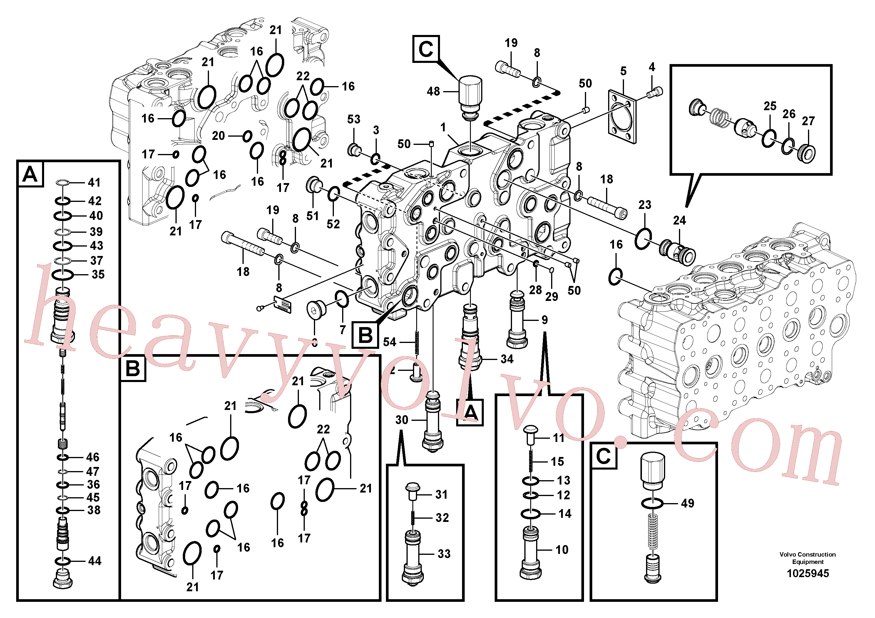 VOE14597216 for Volvo Main control valve(1025945 assembly)