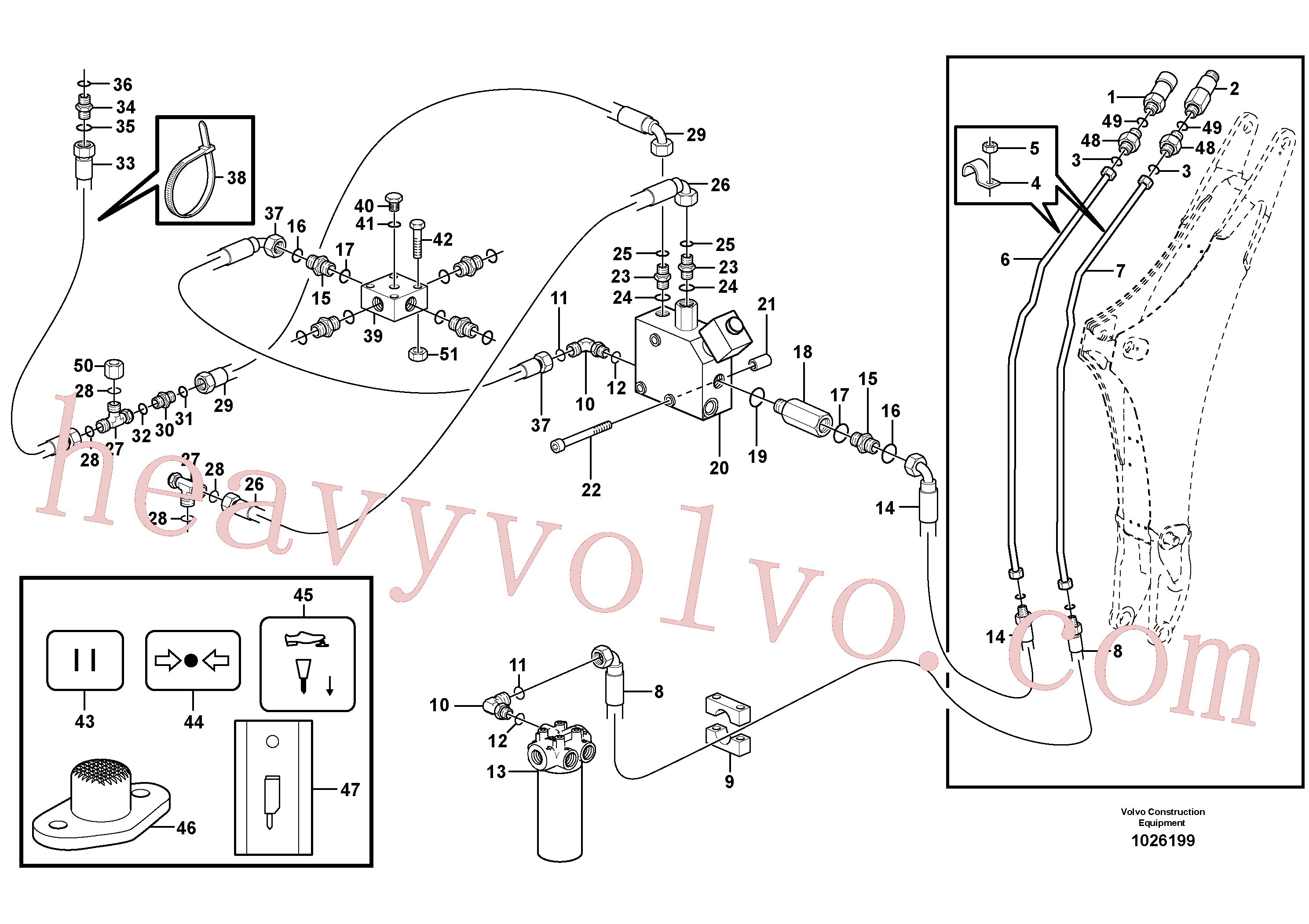 VOE935436 for Volvo Hydraulic system, hammer(1026199 assembly)