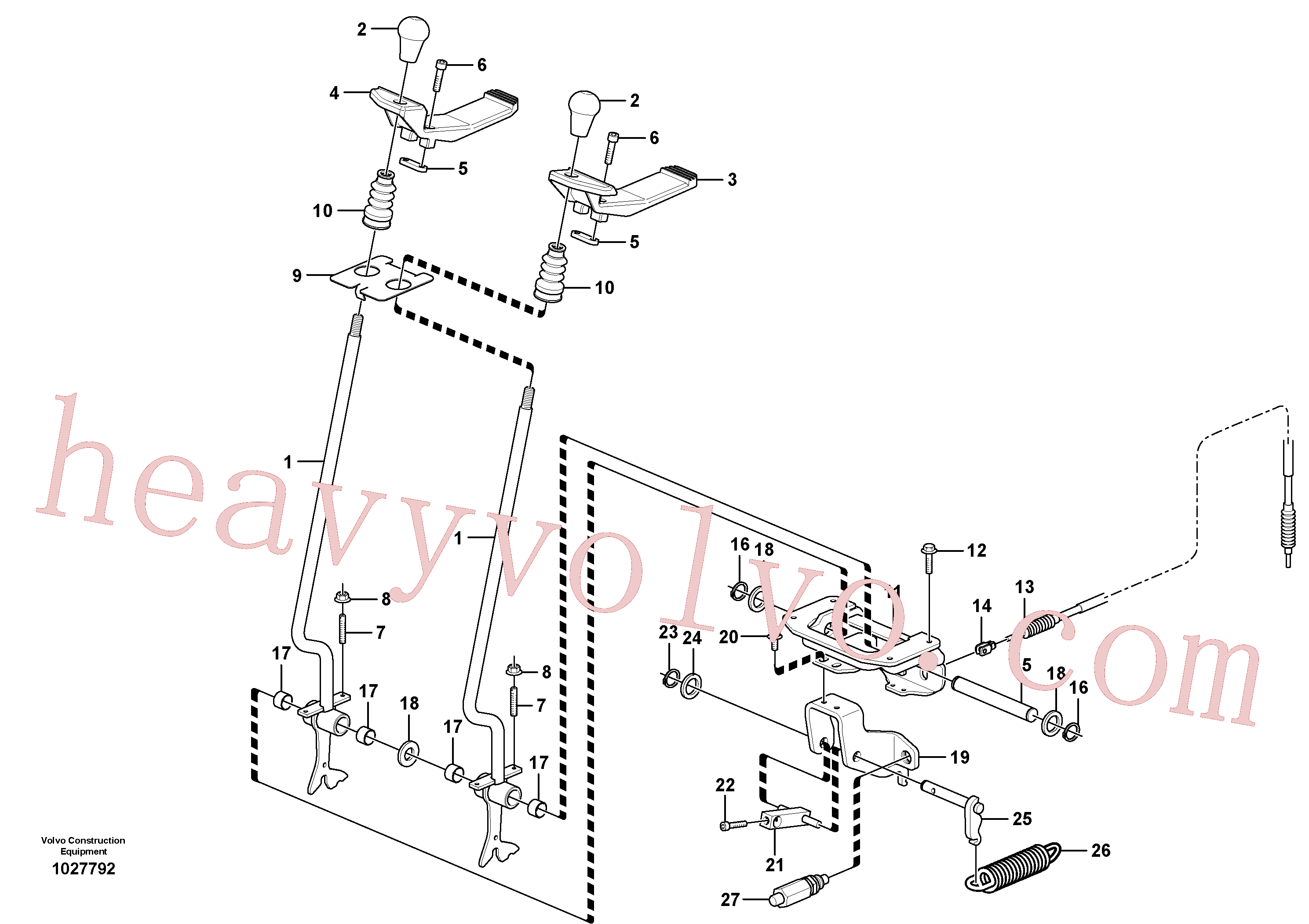 VOE11808068 for Volvo Control levers : travelling(1027792 assembly)