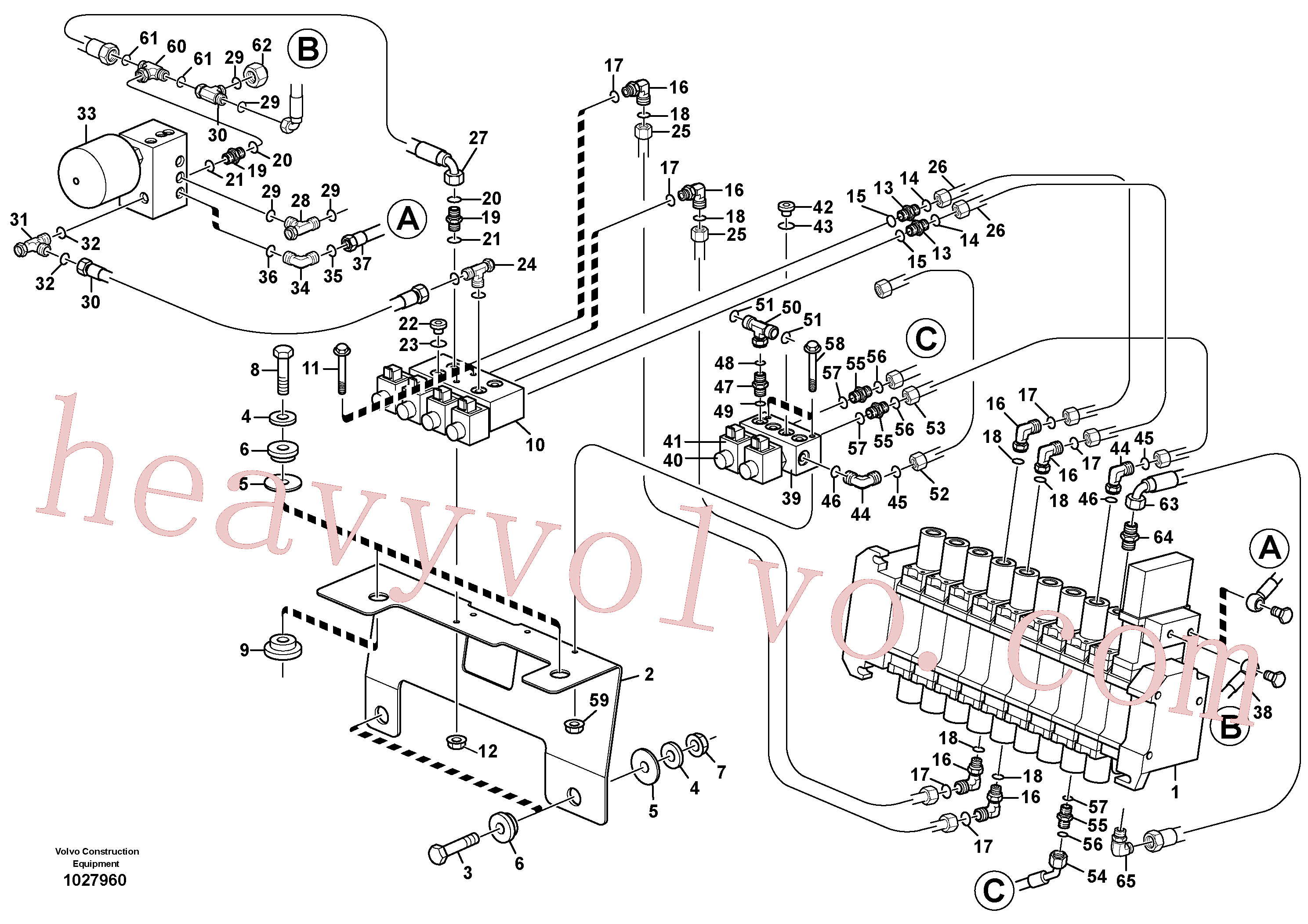 VOE11713203 for Volvo Hydraulic system pilot excavator controls(1027960 assembly)