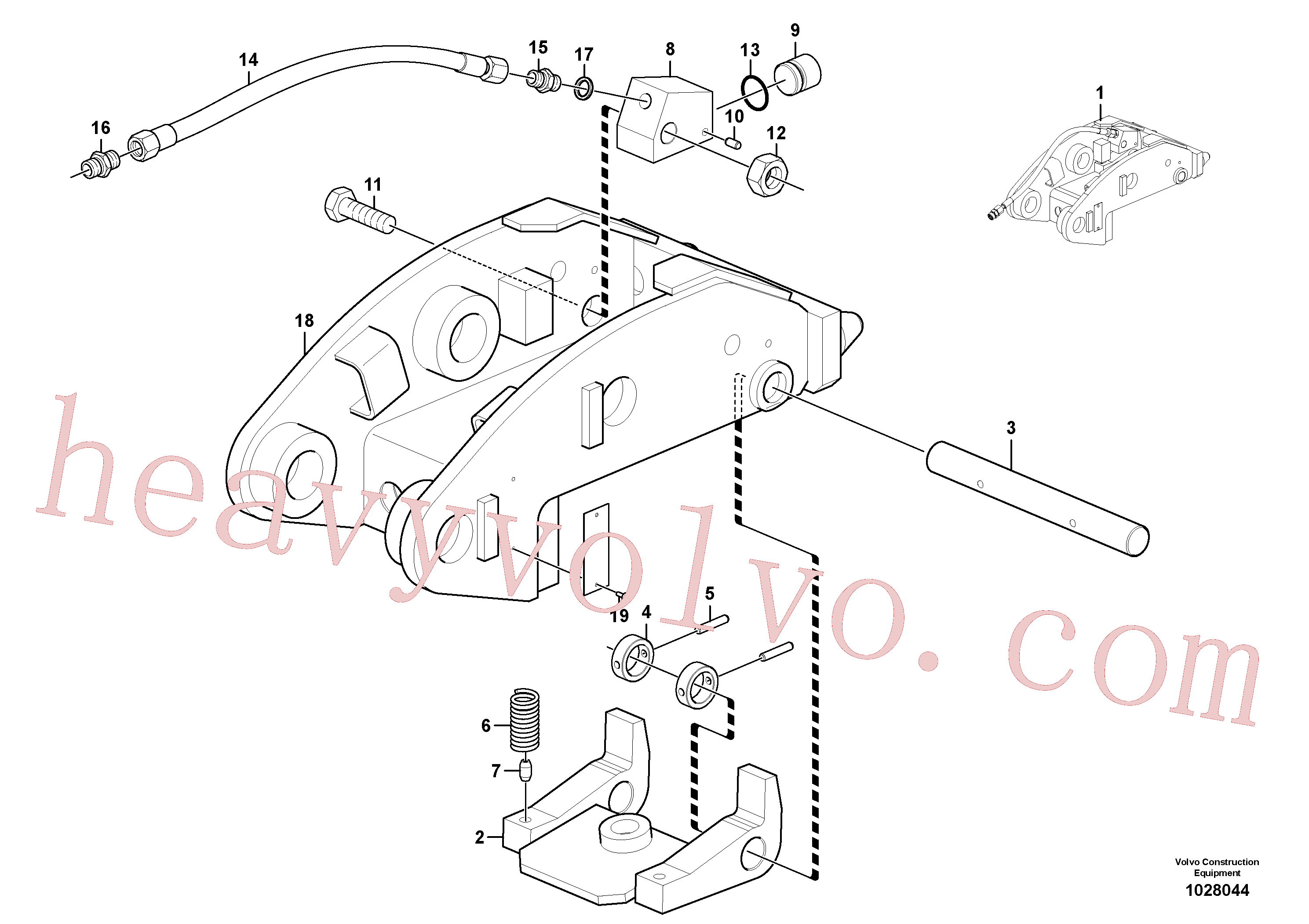 PJ4750658 for Volvo Attachment bracket, quickfit, Tool holder / hydraulic control(1028044 assembly)