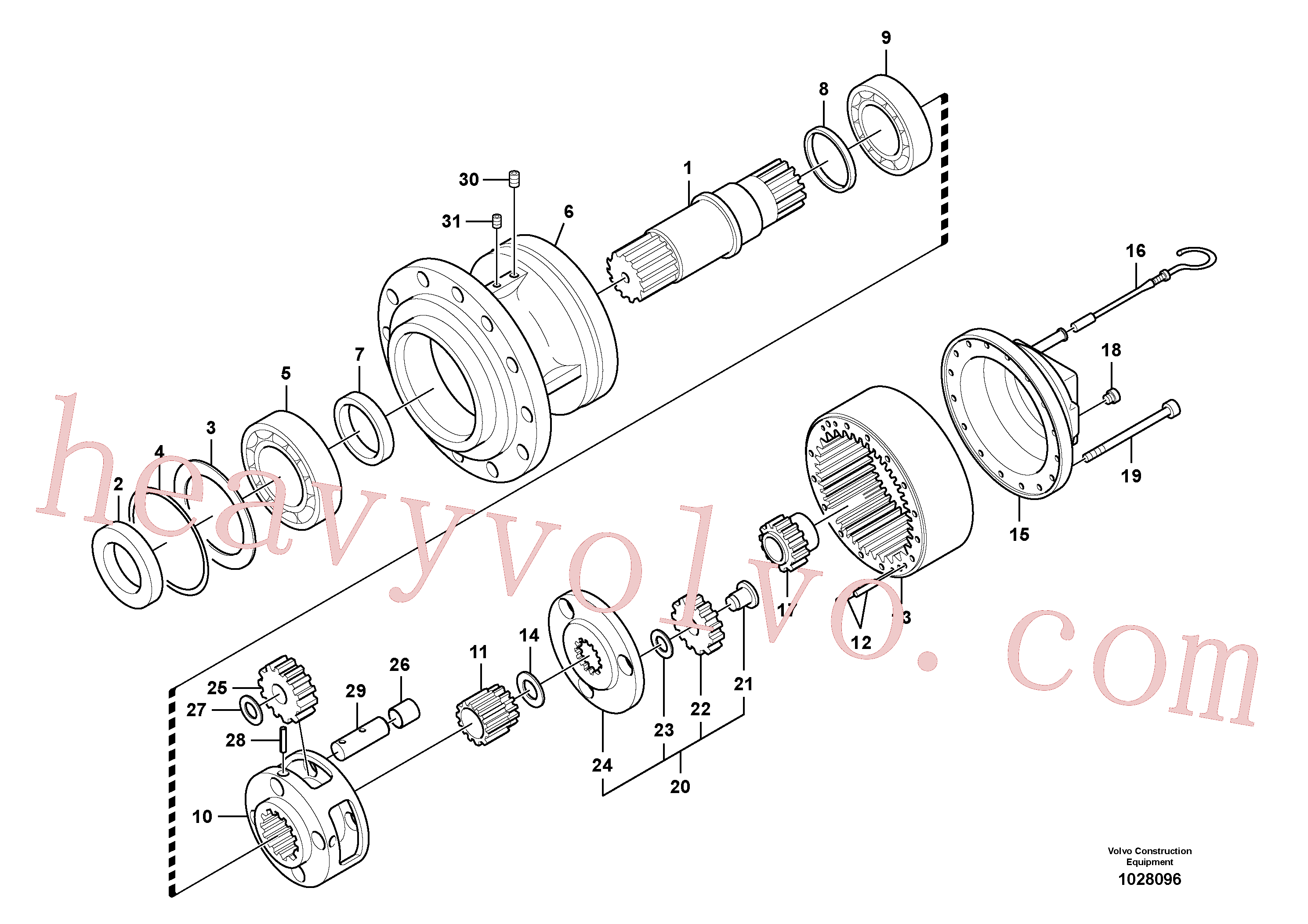 VOE14596630 for Volvo Swing gearbox(1028096 assembly)