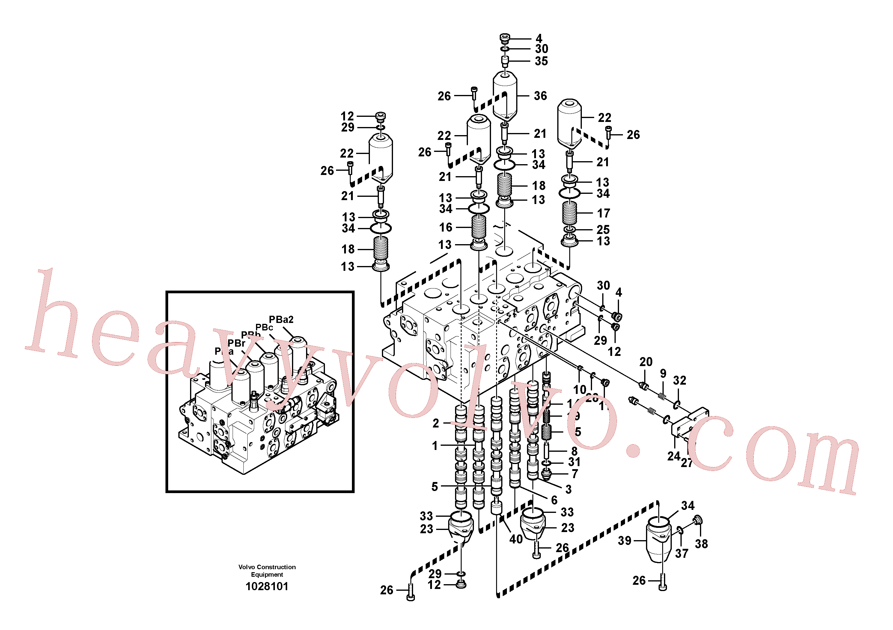 VOE14577715 for Volvo Main control valve, boom and bucket and travel Rh(1028101 assembly)