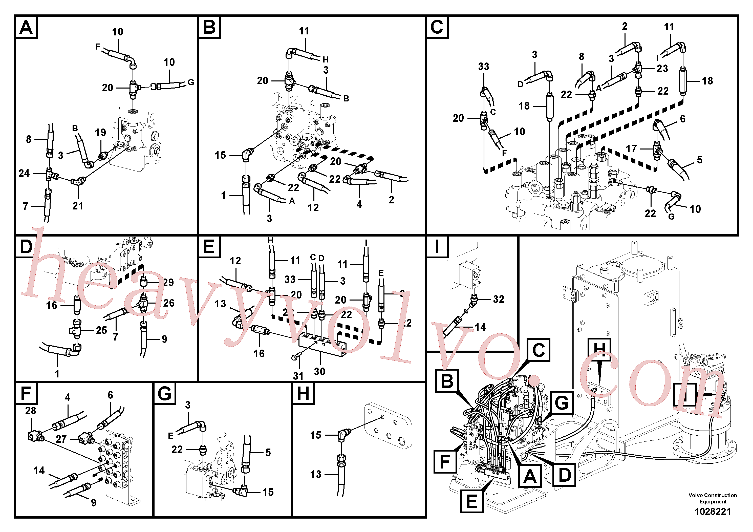 VOE937327 for Volvo Servo system, control valve piping.(1028221 assembly)