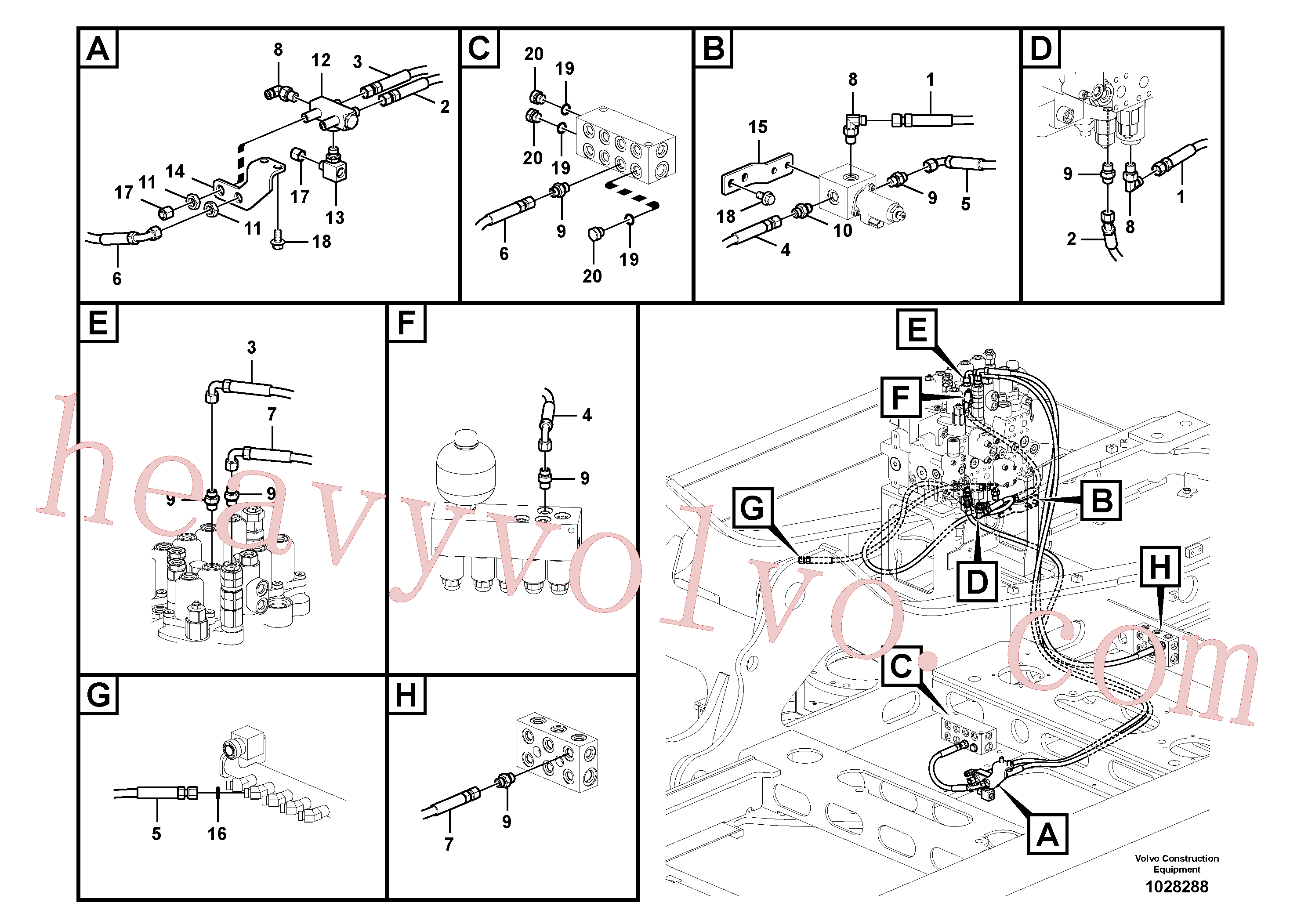 VOE937202 for Volvo Servo system, hammer and shear(1028288 assembly)