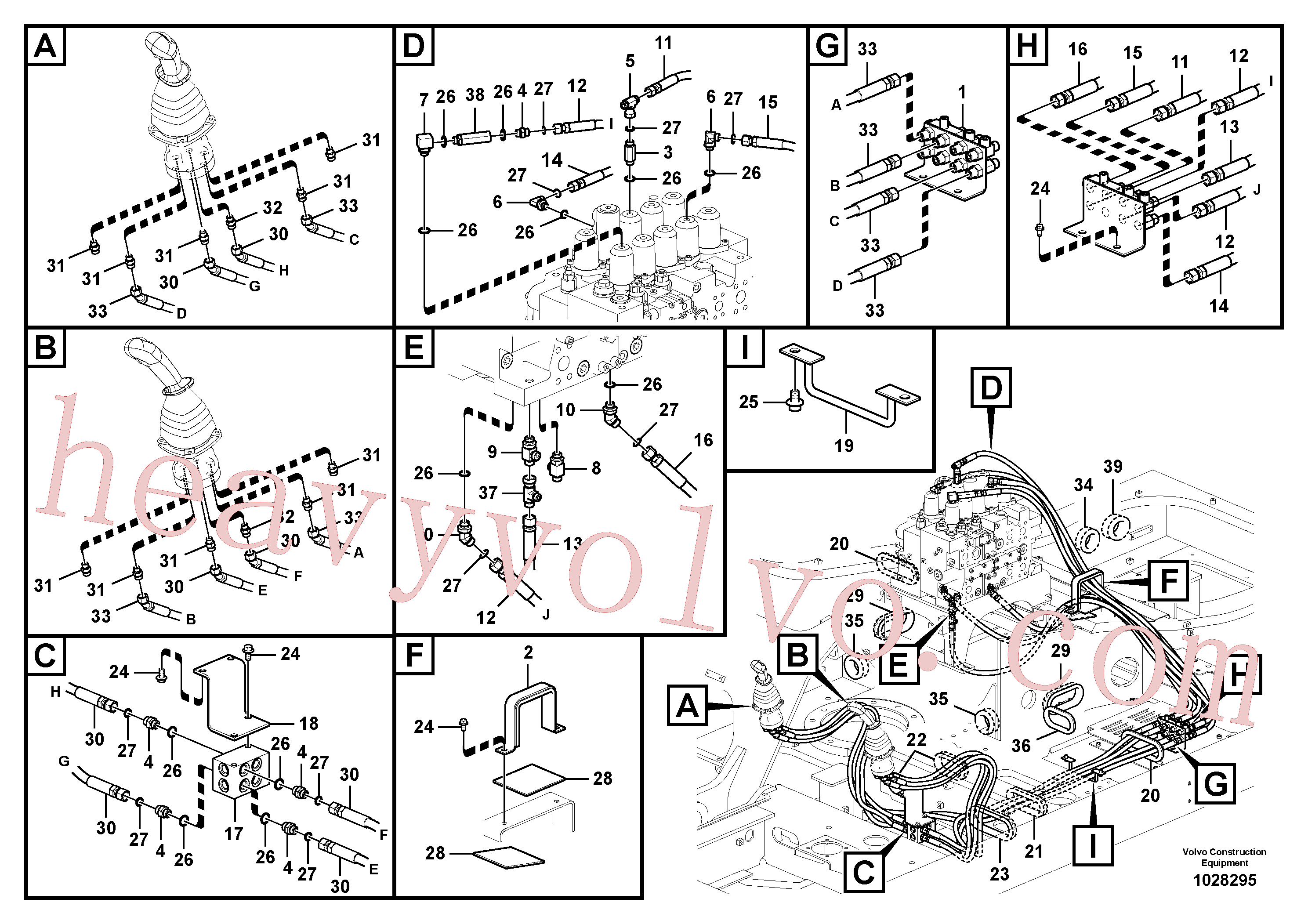 VOE14538794 for Volvo Servo system, control valve to remote control valve(1028295 assembly)