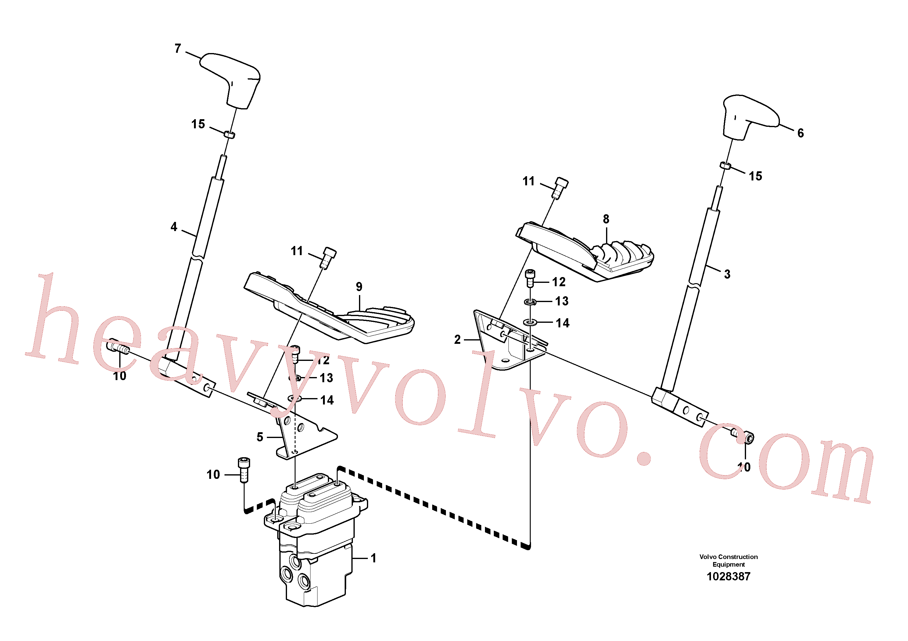 VOE14585847 for Volvo Remote control valve pedal with fitting parts(1028387 assembly)