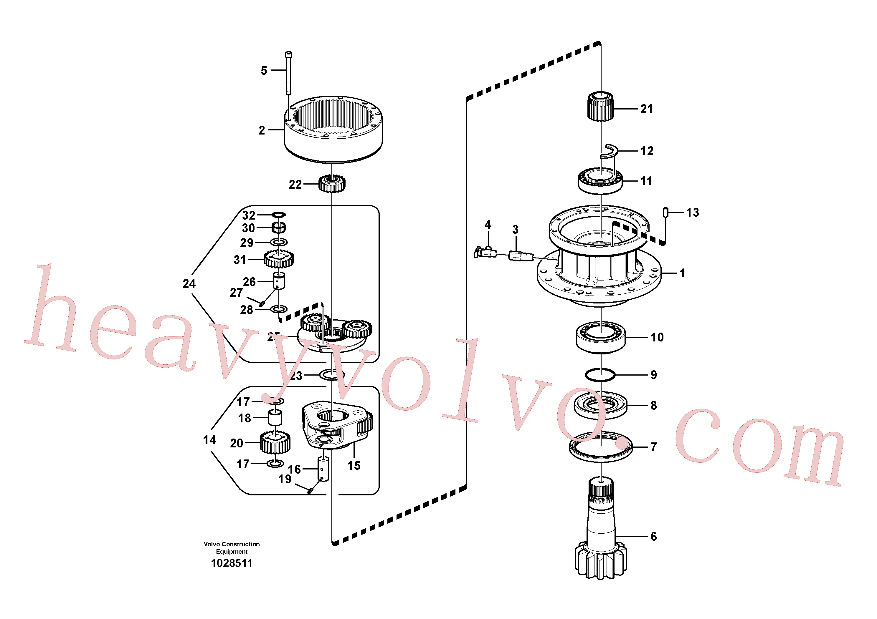 SA7118-23270 for Volvo Swing gearbox(1028511 assembly)