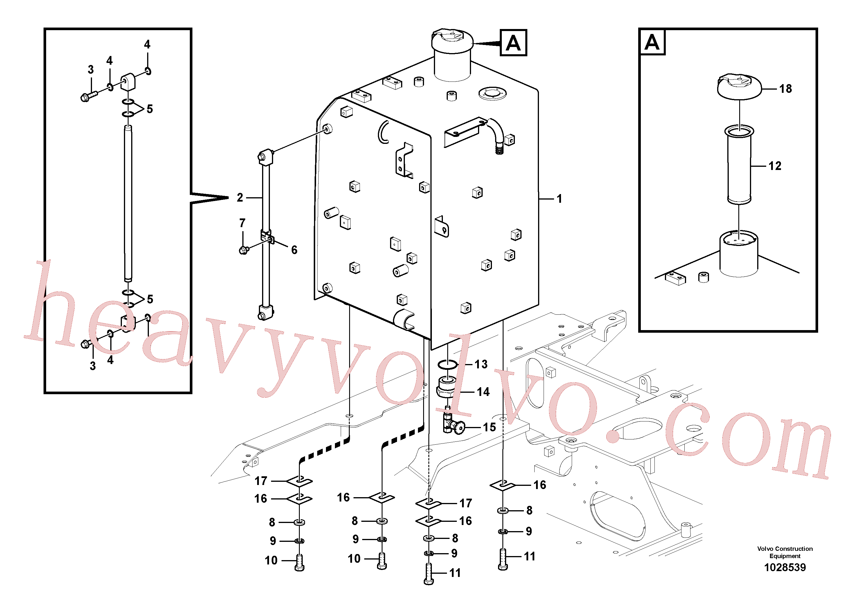 VOE992578 for Volvo Fuel tank with fitting parts(1028539 assembly)