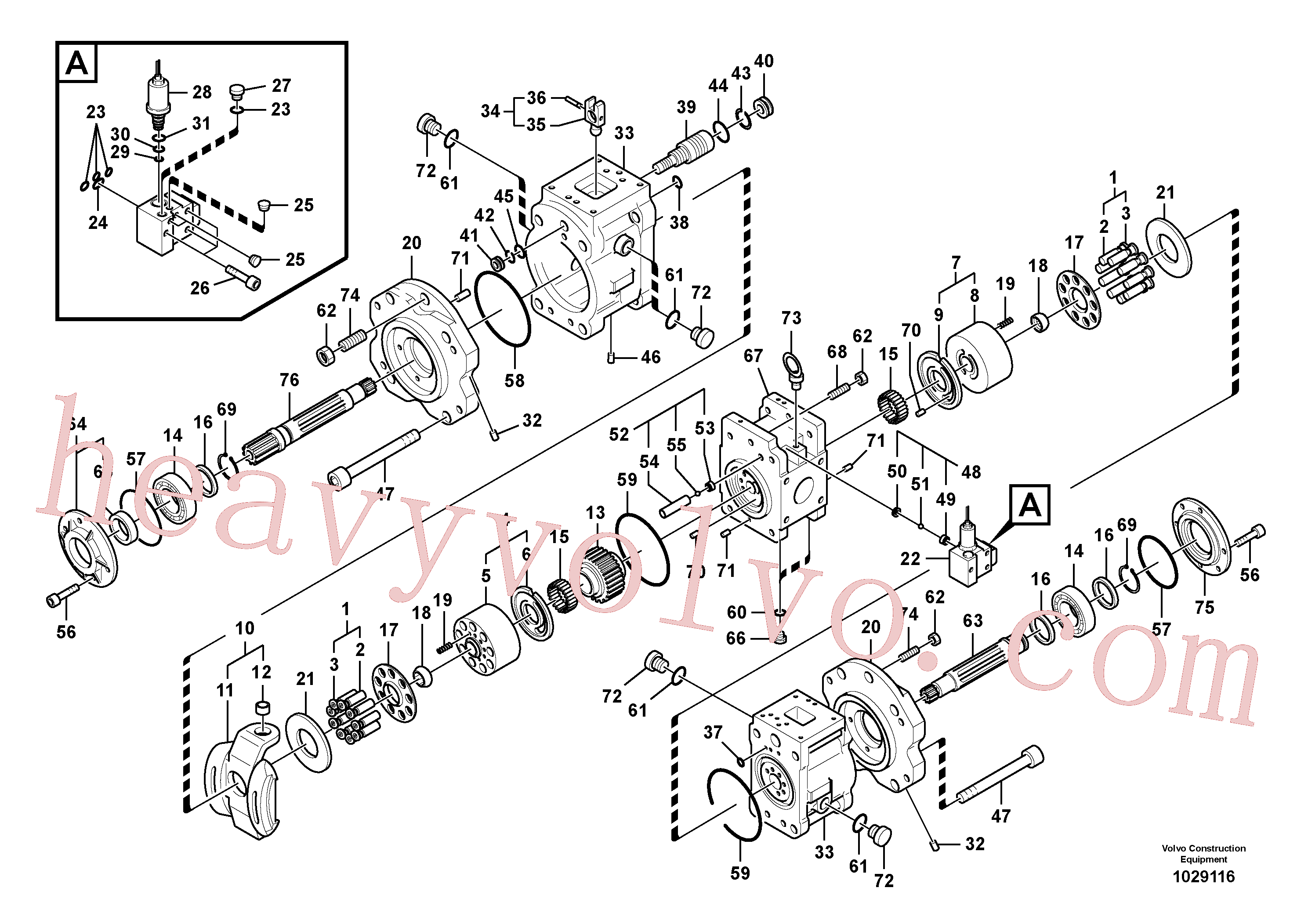 VOE14549801 for Volvo Hydraulic pump(1029116 assembly)