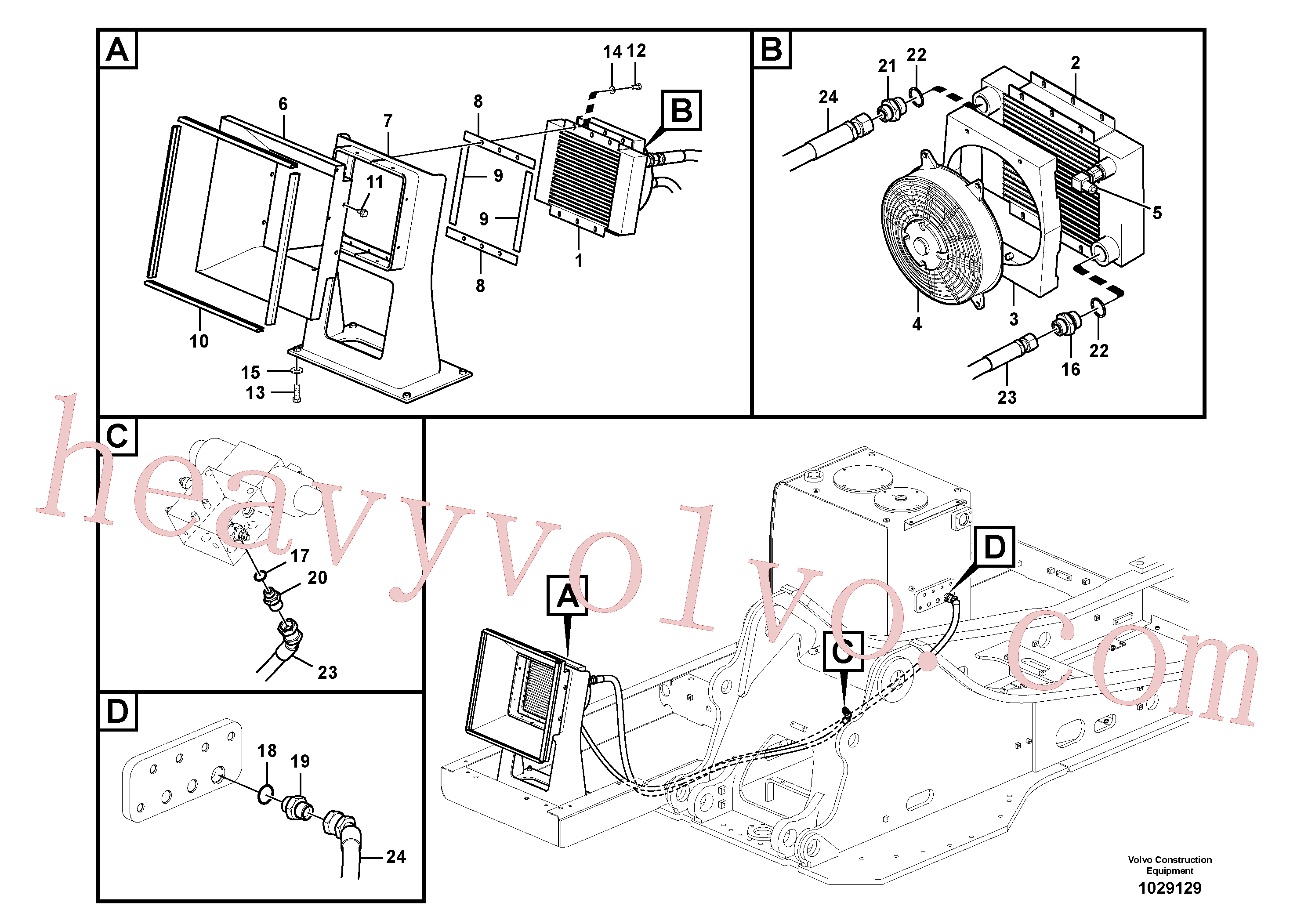 SA9452-04344 for Volvo Hydraulic system, hydraulic tank to hydraulic oil cooler(1029129 assembly)