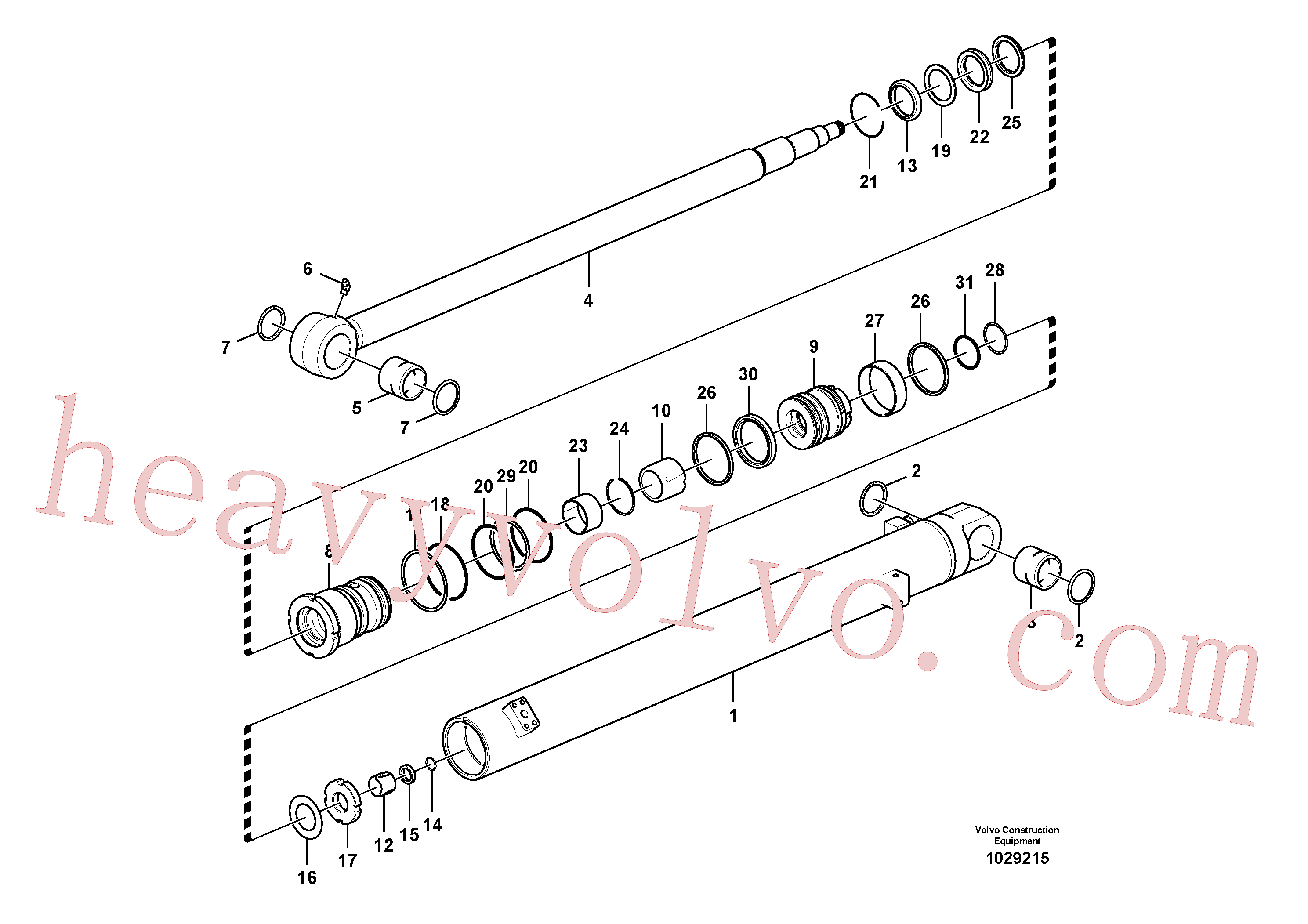 SA9125-33000 for Volvo Dipper arm cylinder(1029215 assembly)