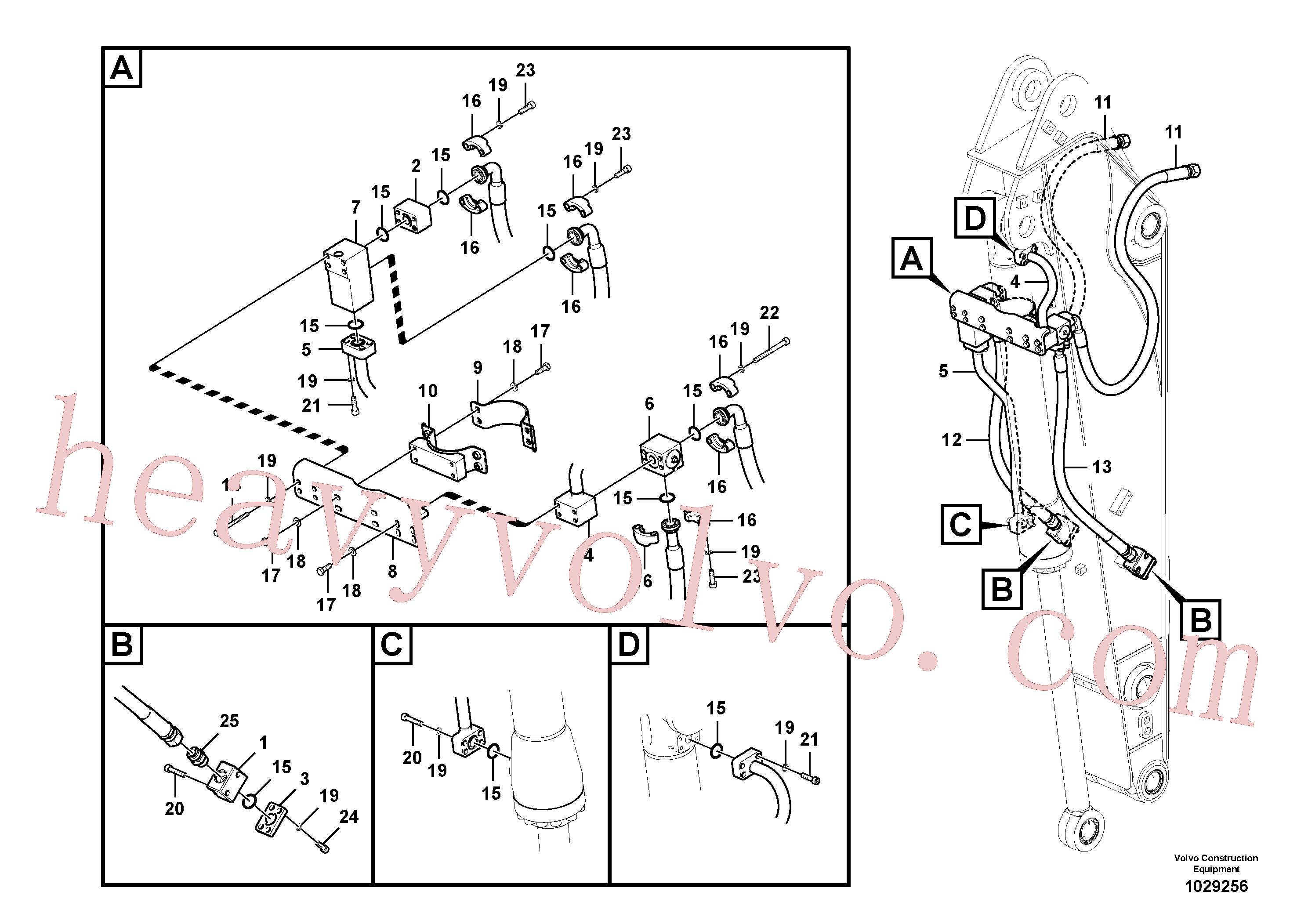 VOE14677633 for Volvo Working hydraulic, clamshell(1029256 assembly)