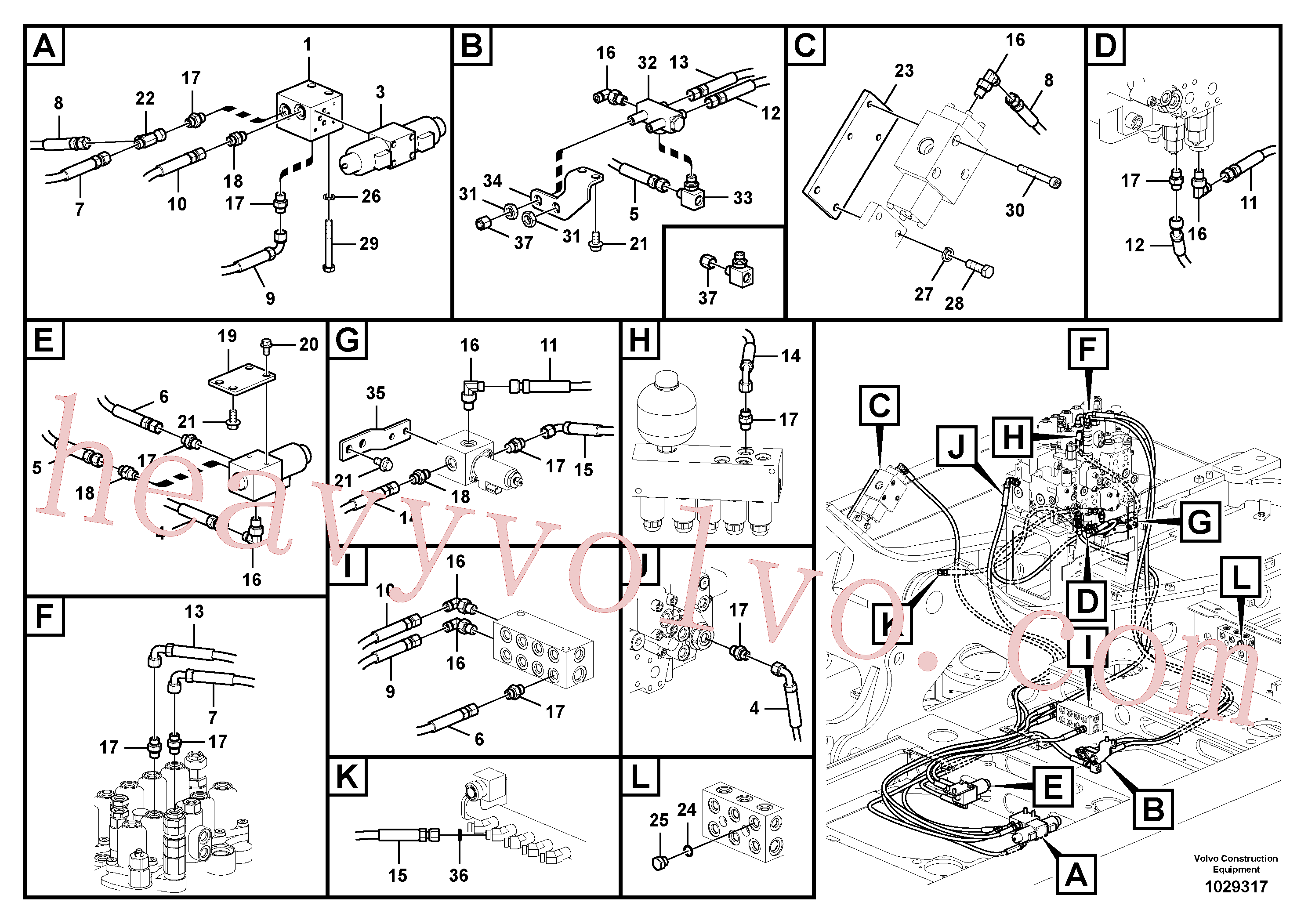 VOE937202 for Volvo Servo system, hammer and shear(1029317 assembly)