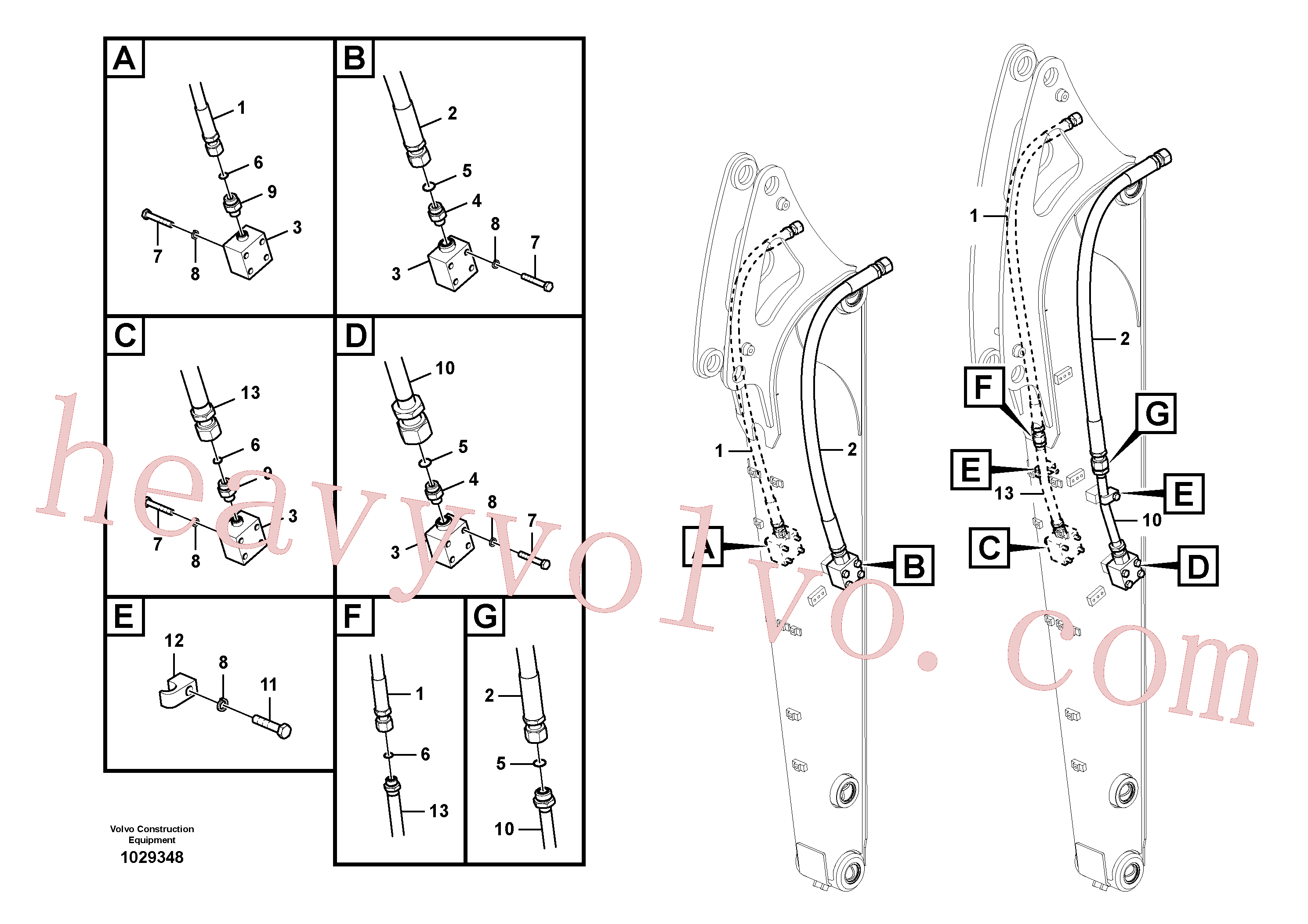 VOE14560892 for Volvo Working hydraulic, hammer and shear for dipper arm(1029348 assembly)