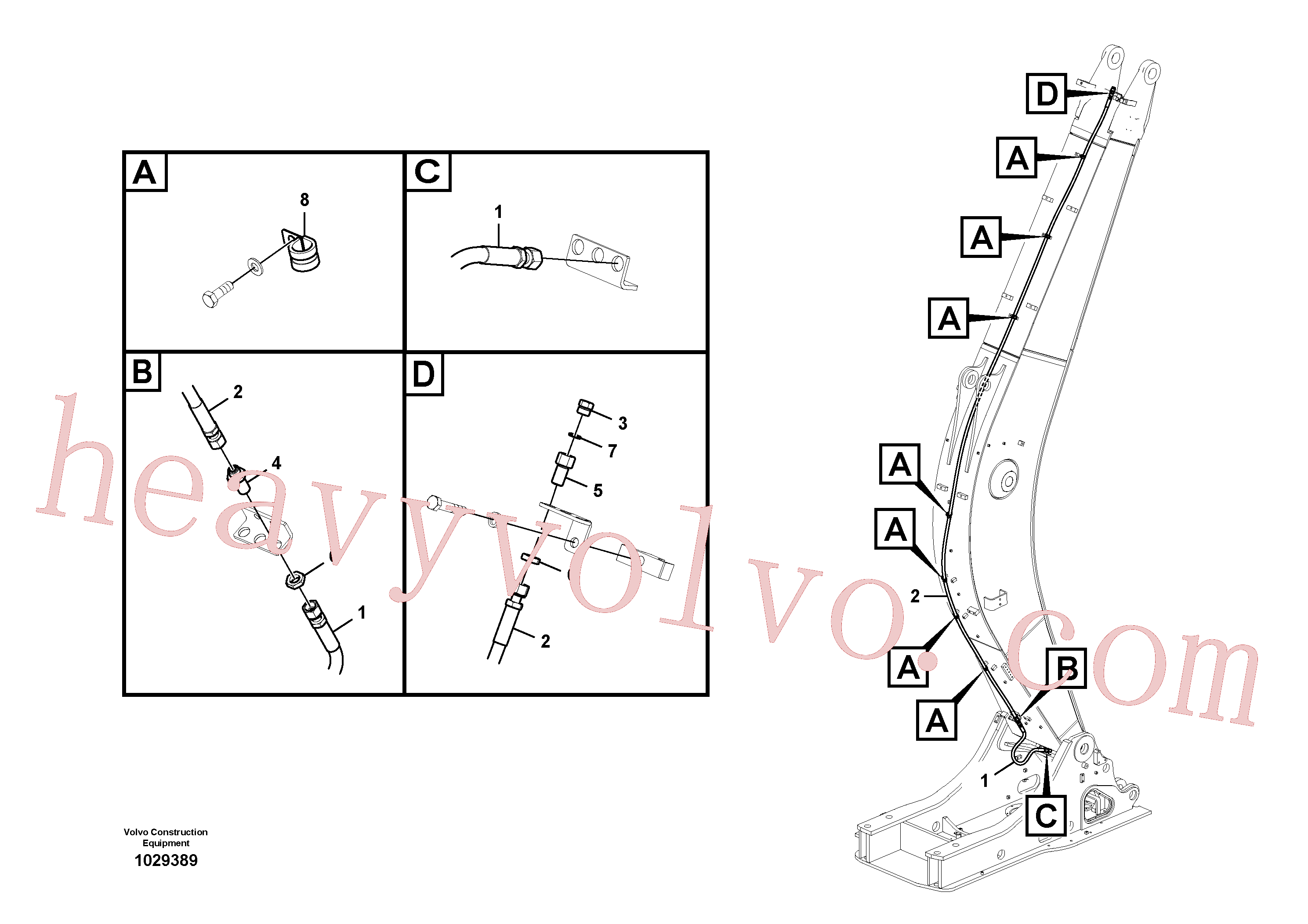 VOE15000790 for Volvo Working hydraulic, oil leak on boom(1029389 assembly)