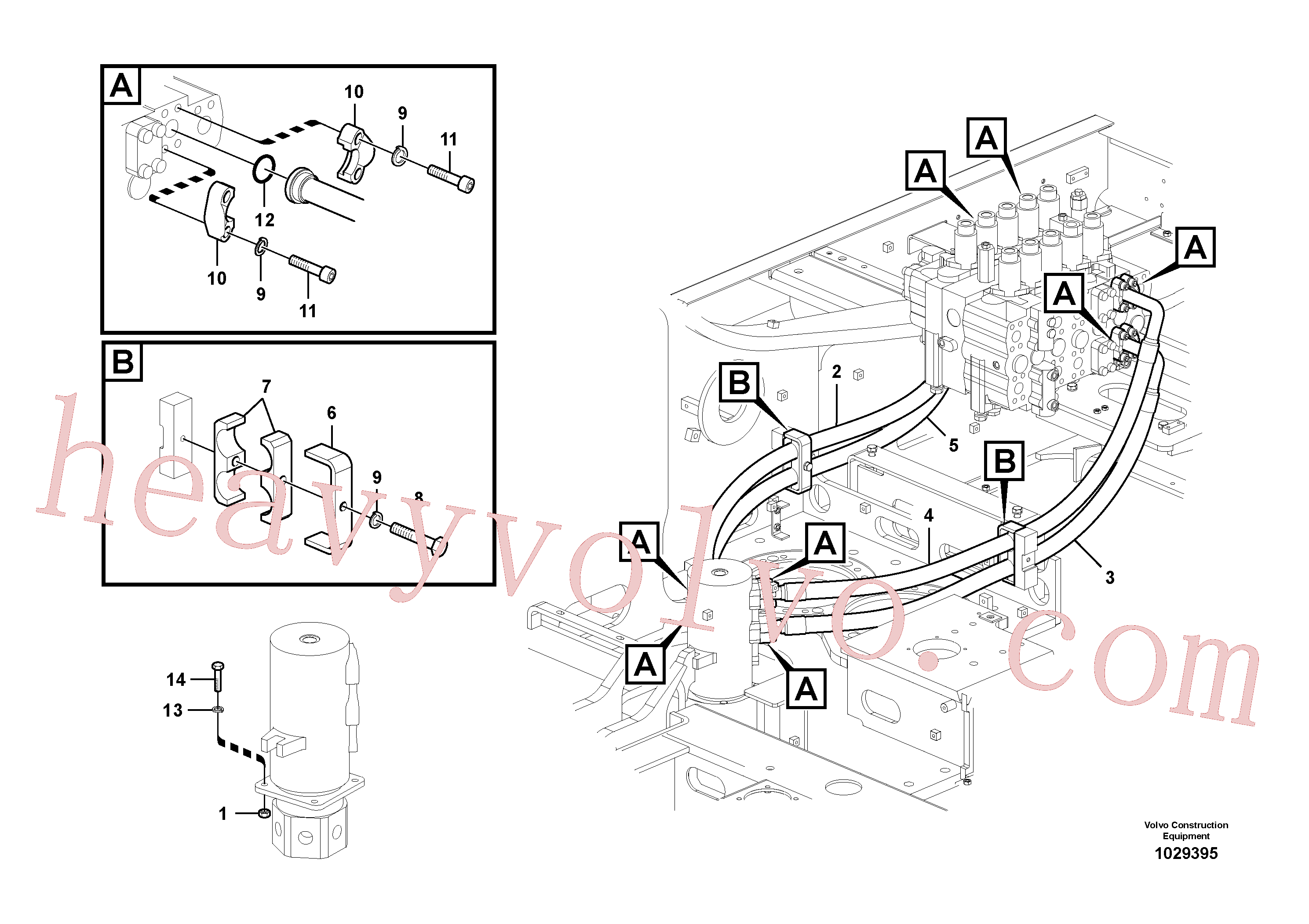 SA1042-07441 for Volvo Turning joint line, control valve to turning joint(1029395 assembly)