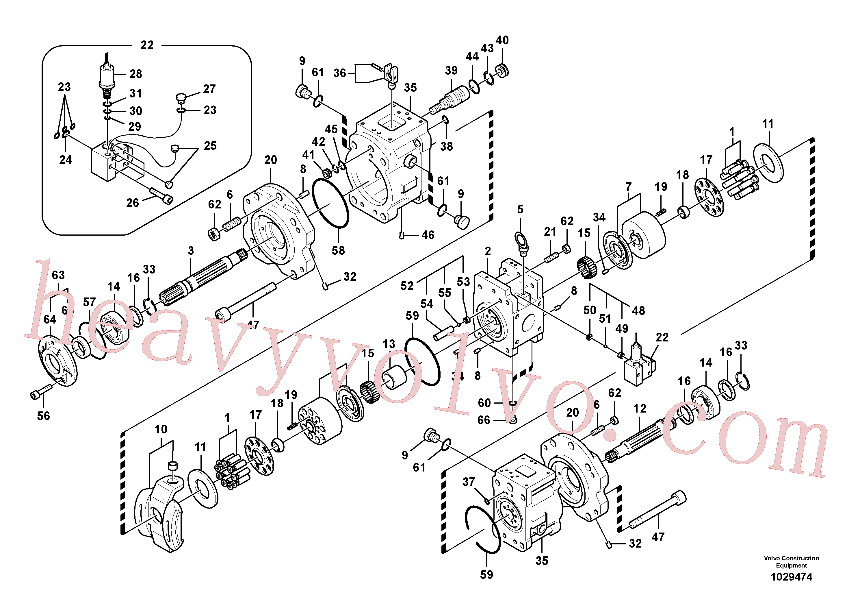 VOE14549801 for Volvo Hydraulic pump(1029474 assembly)