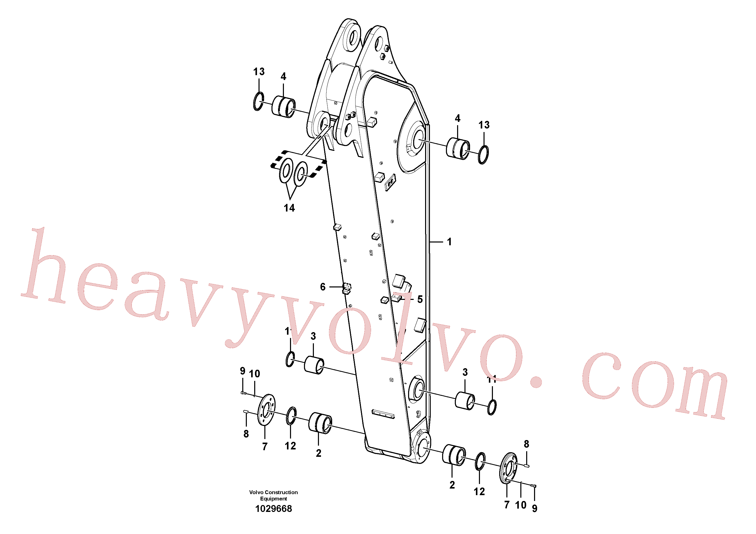 VOE14546645 for Volvo Dipper arm and grease piping with piping seat(1029668 assembly)