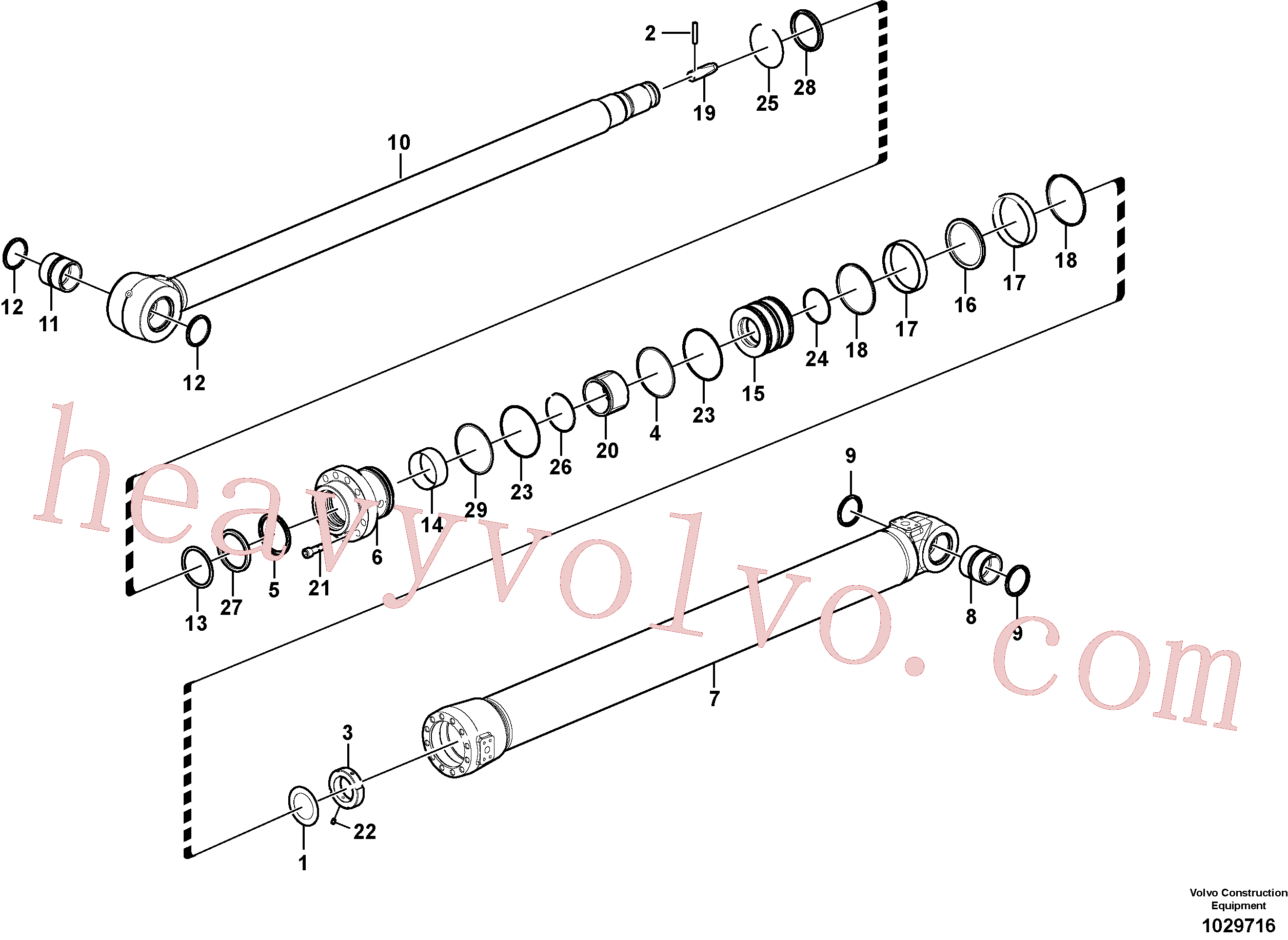 VOE14550438 for Volvo Dipper arm cylinder(1029716 assembly)