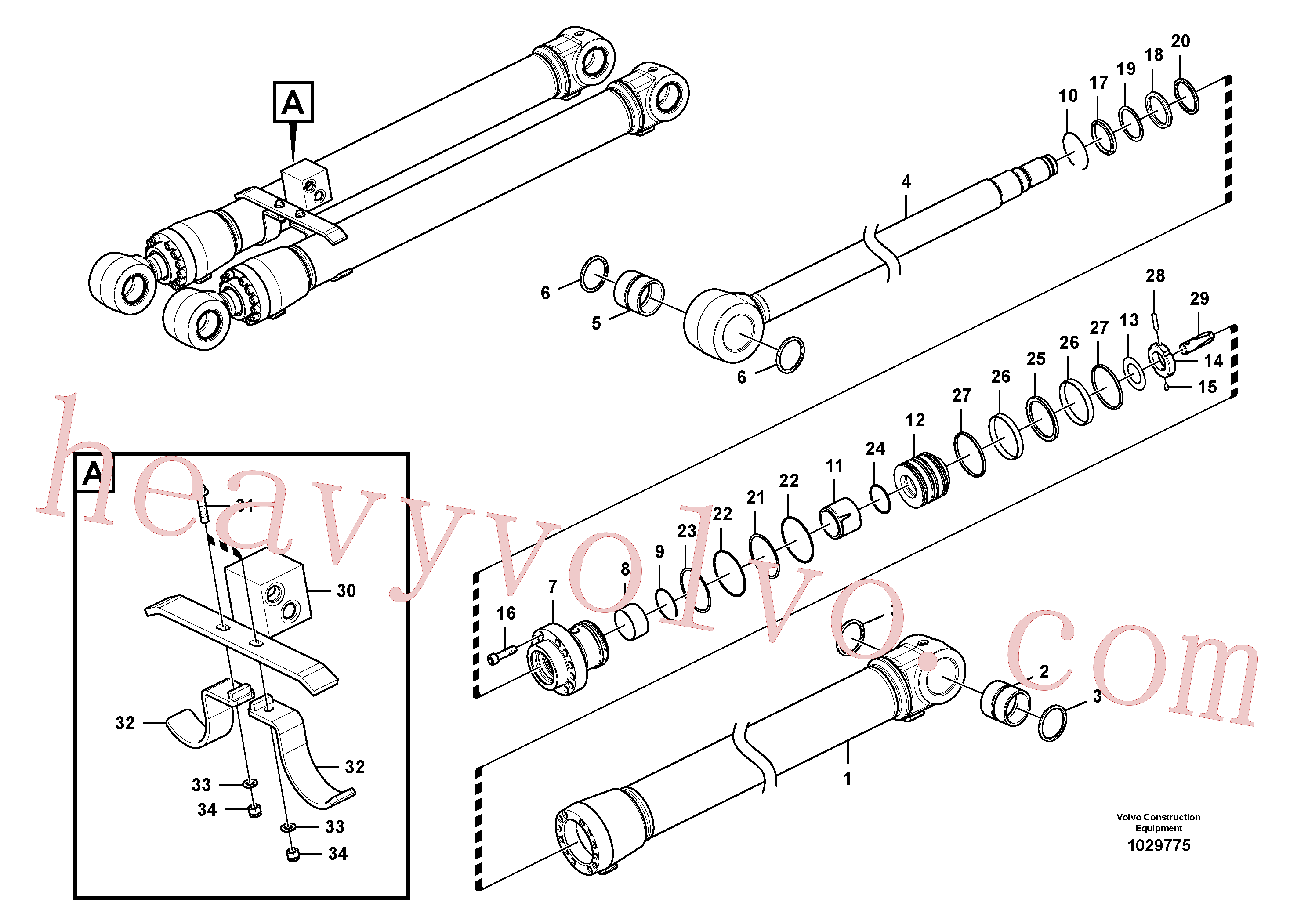 VOE14506316 for Volvo Boom cylinder(1029775 assembly)