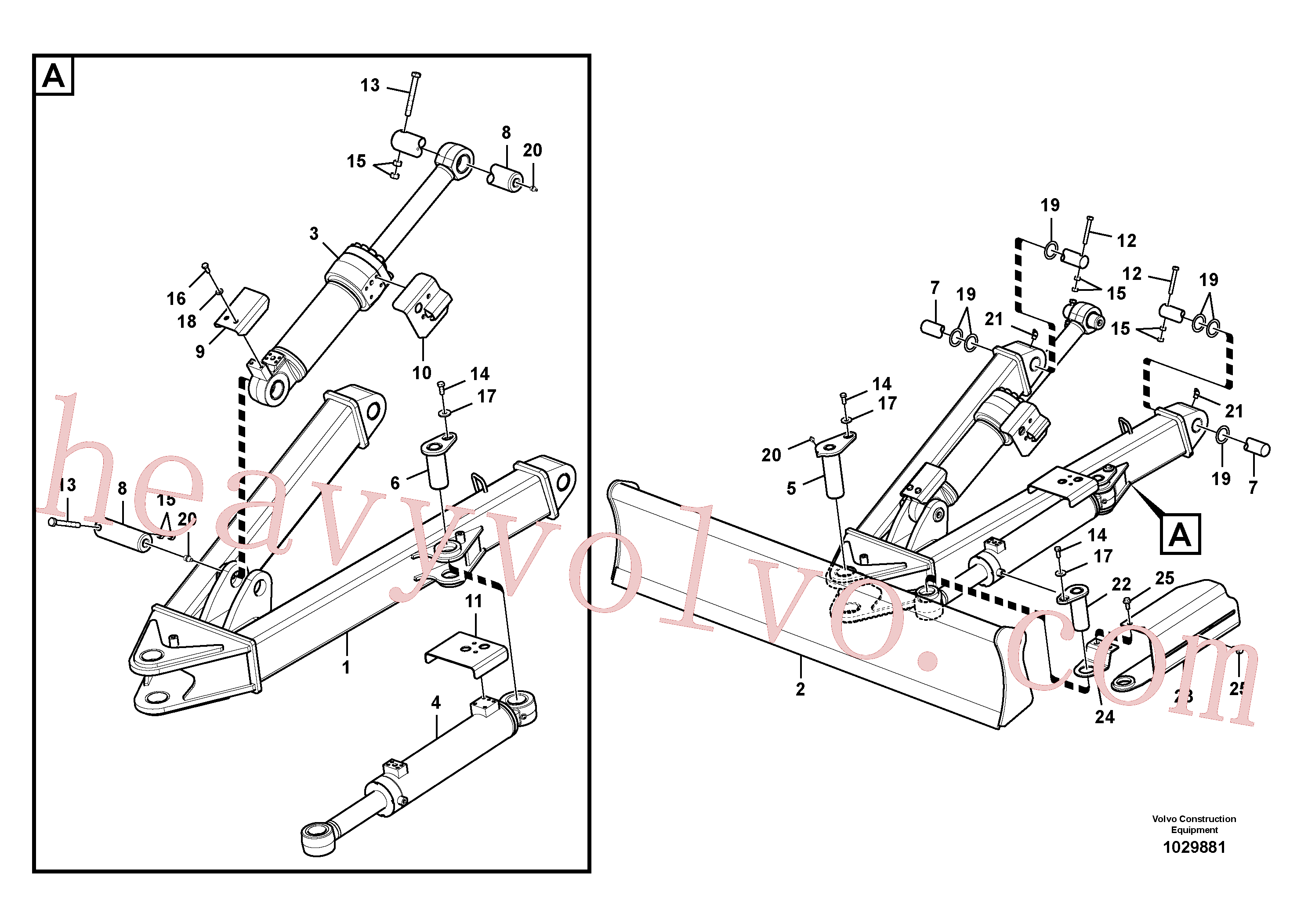 SA1171-30590 for Volvo Dozer blade(1029881 assembly)