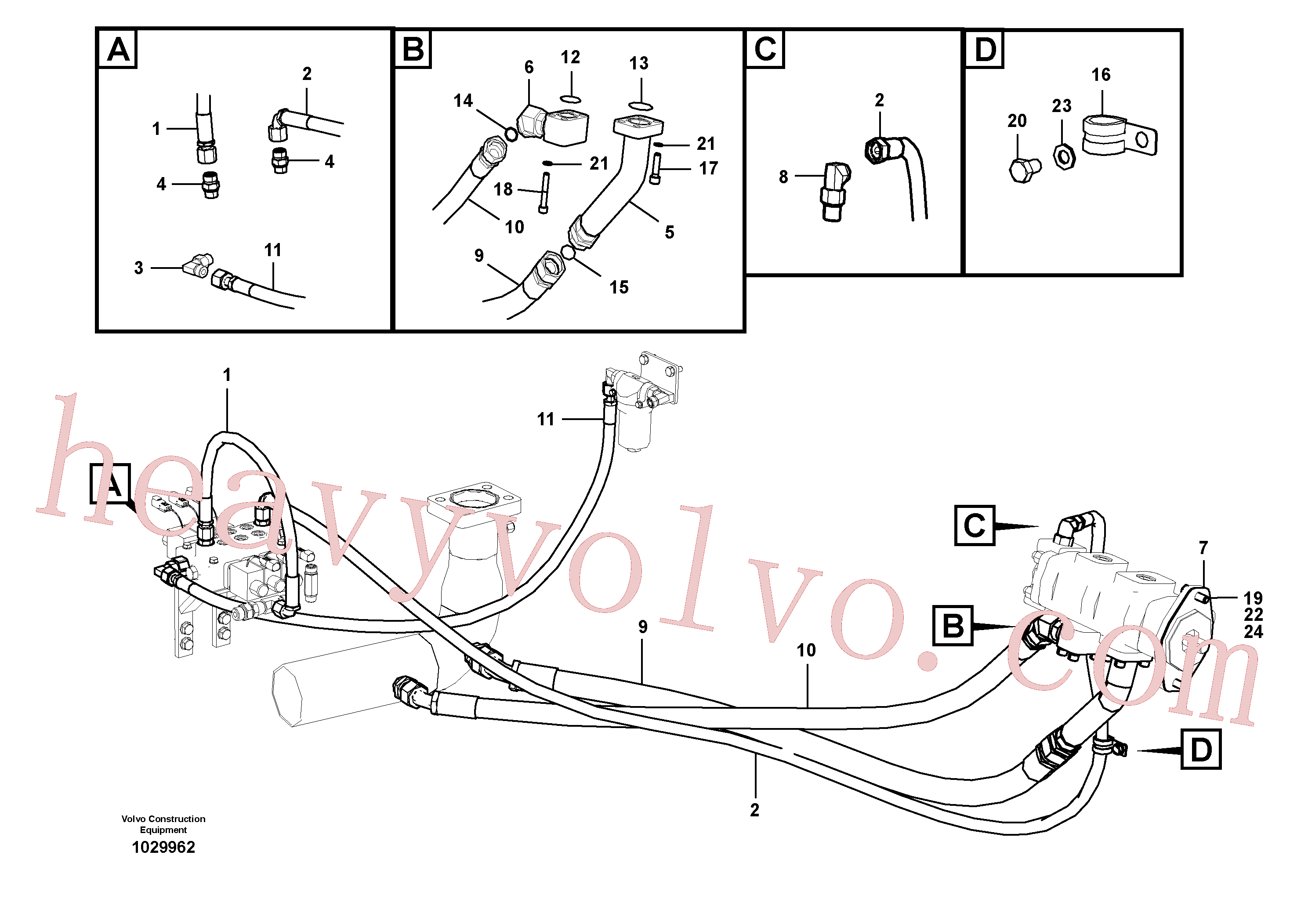 VOE937752 for Volvo Working hydraulic, hammer and shear for 1st pump flow(1029962 assembly)