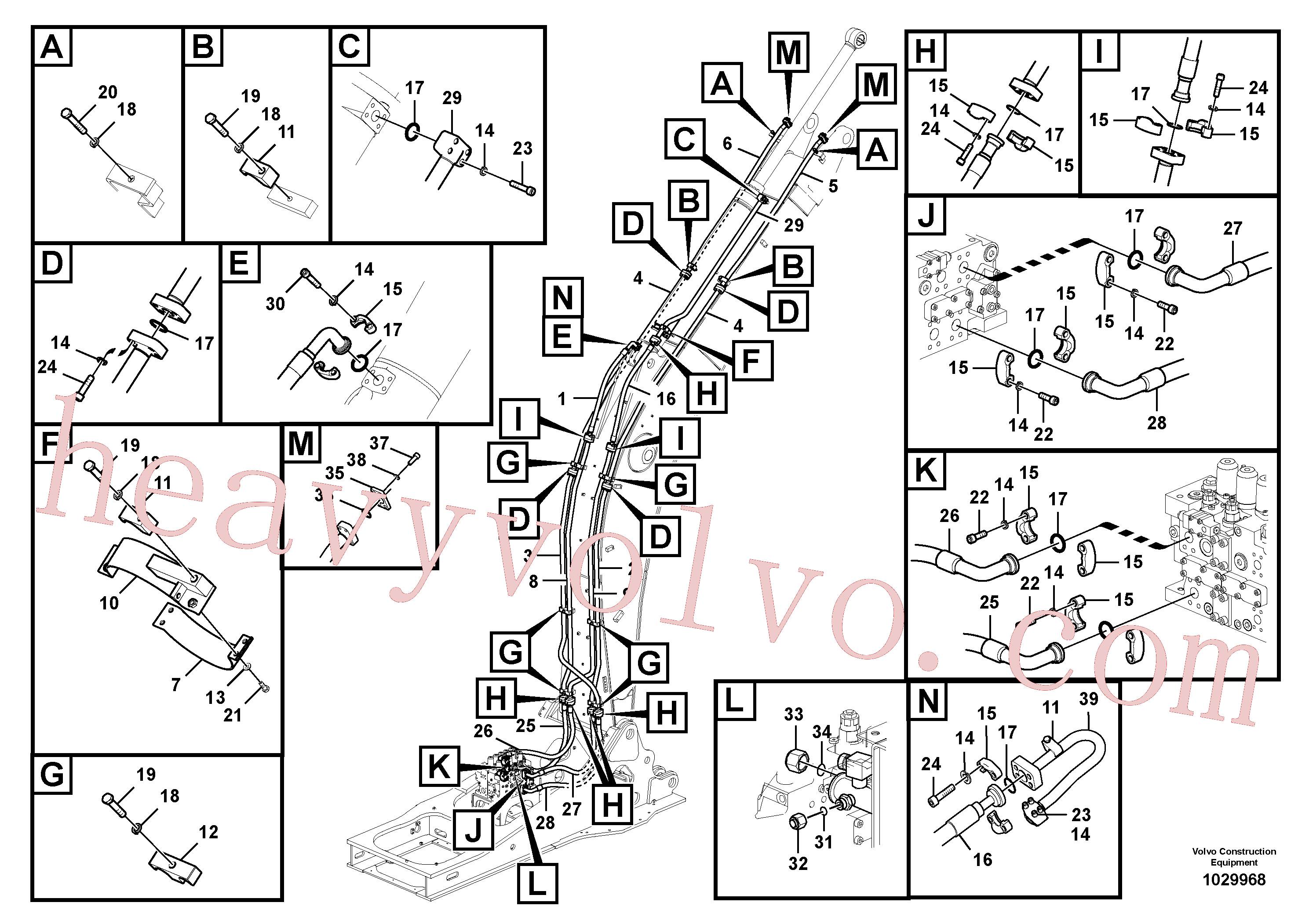 VOE14505535 for Volvo Working hydraulic, dipper arm cylinder on boom.(1029968 assembly)