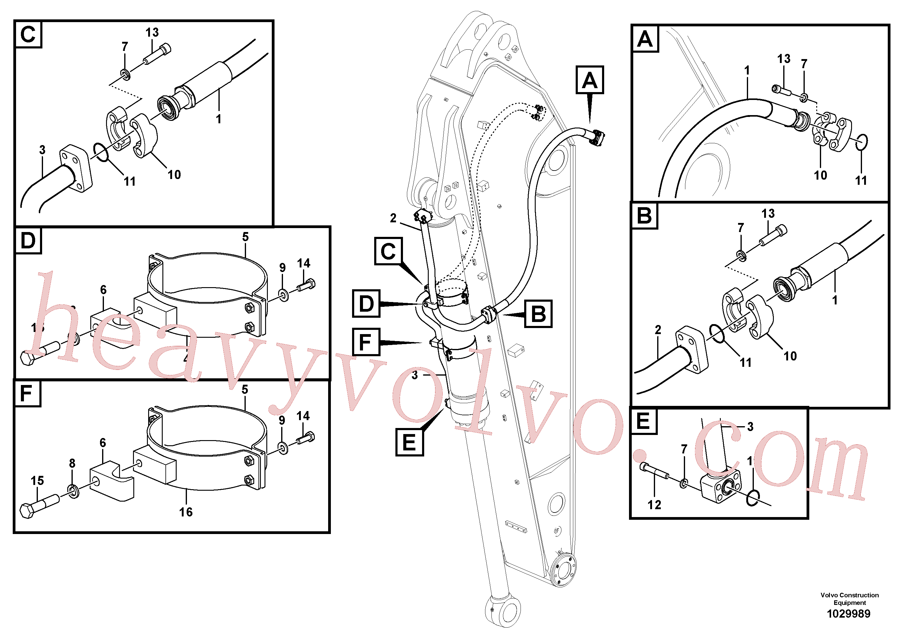 VOE14537469 for Volvo Working hydraulic, bucket cylinder on dipper arm(1029989 assembly)