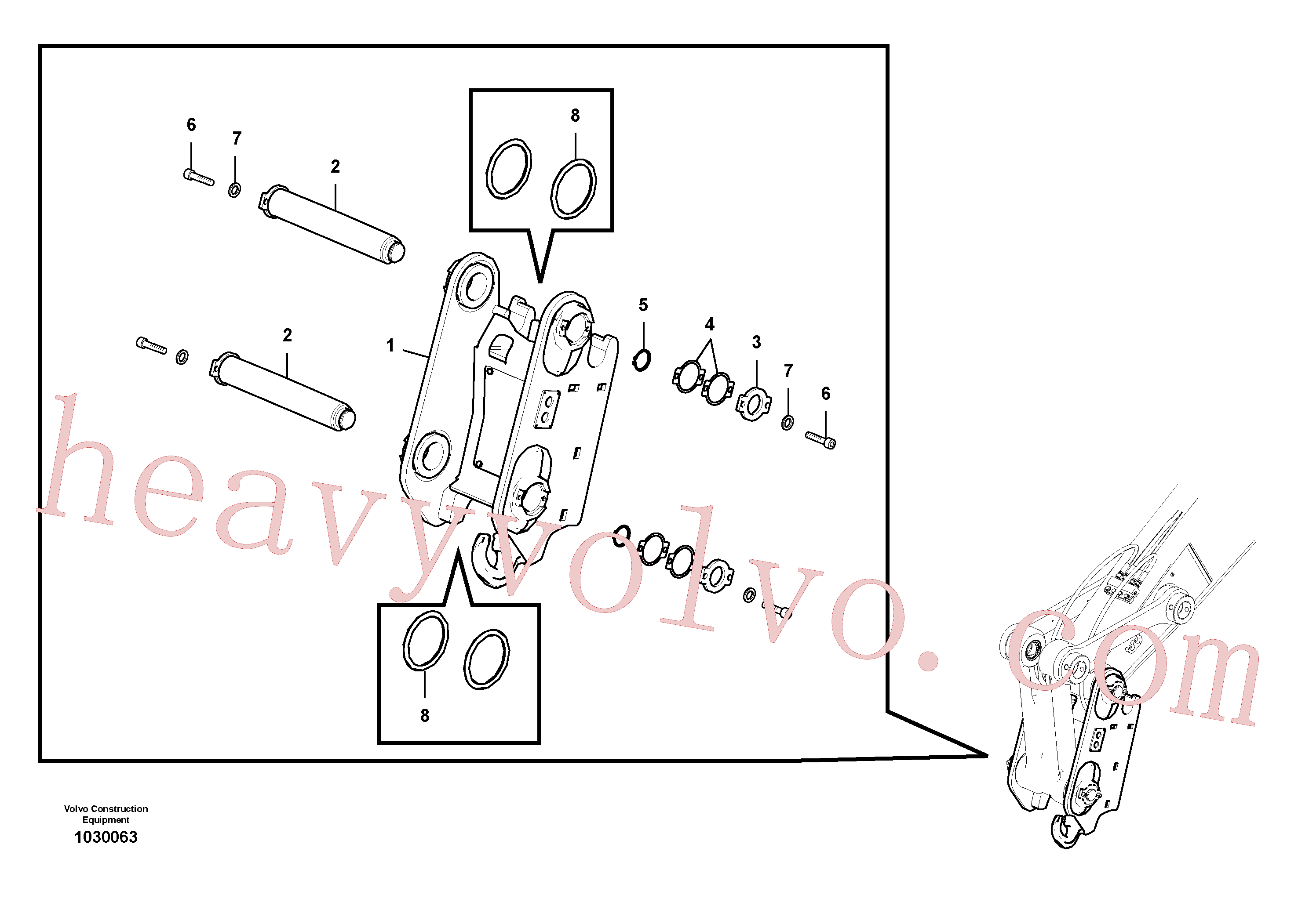 VOE14626909 for Volvo Attachment bracket, quickfit, Quick fit, rototilt(1030063 assembly)