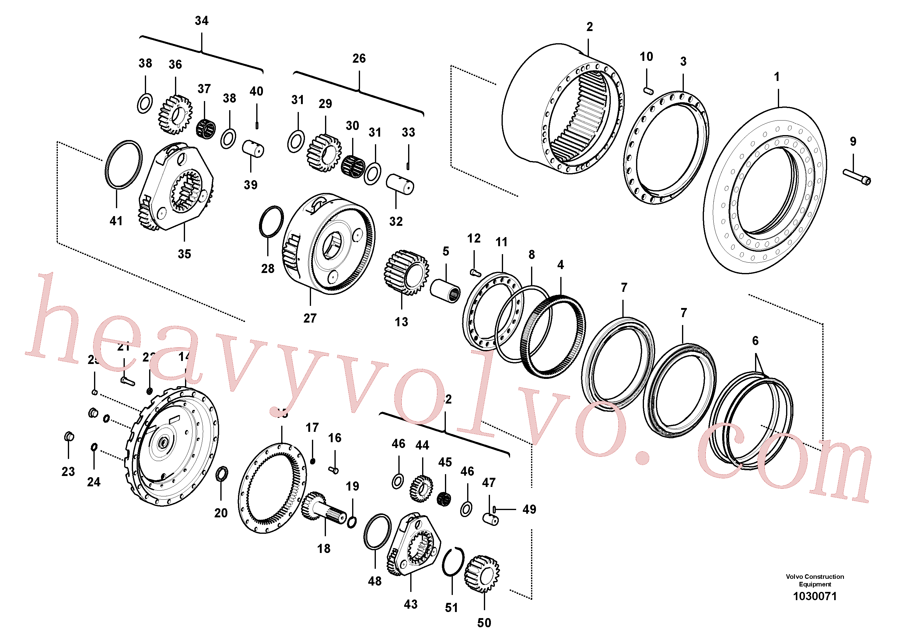 VOE992578 for Volvo Travel gearbox(1030071 assembly)