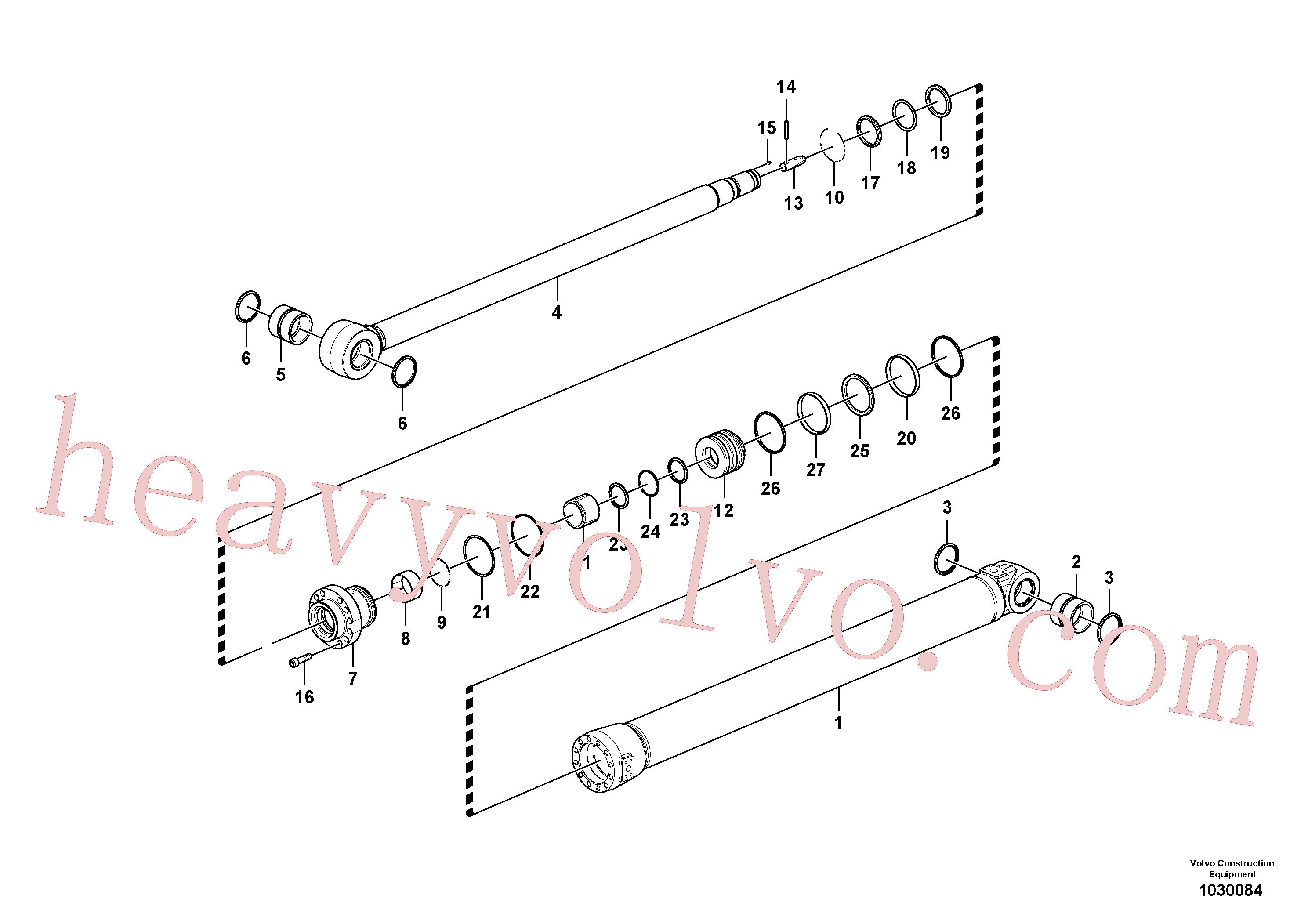 SA9557-13000 for Volvo Dipper arm cylinder(1030084 assembly)