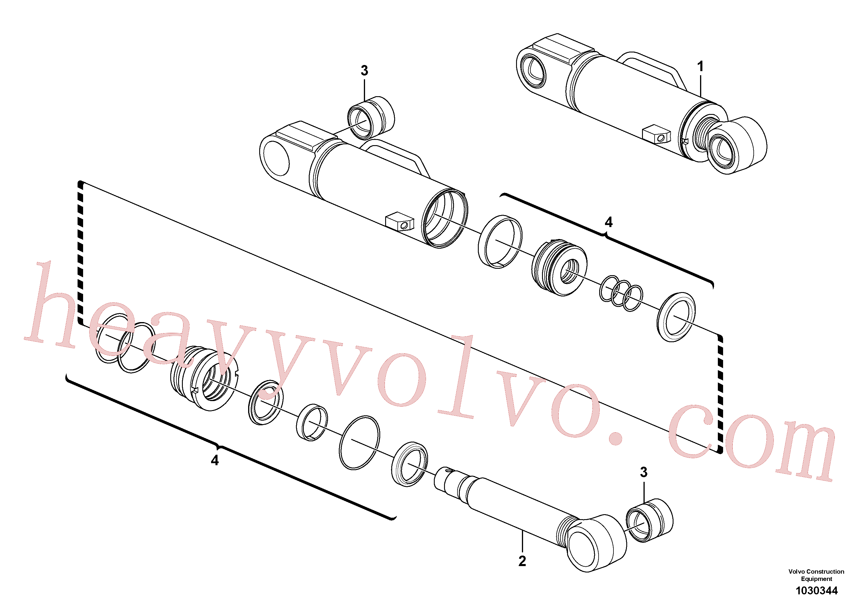 VOE11807710 for Volvo Dozer blade cylinder(1030344 assembly)