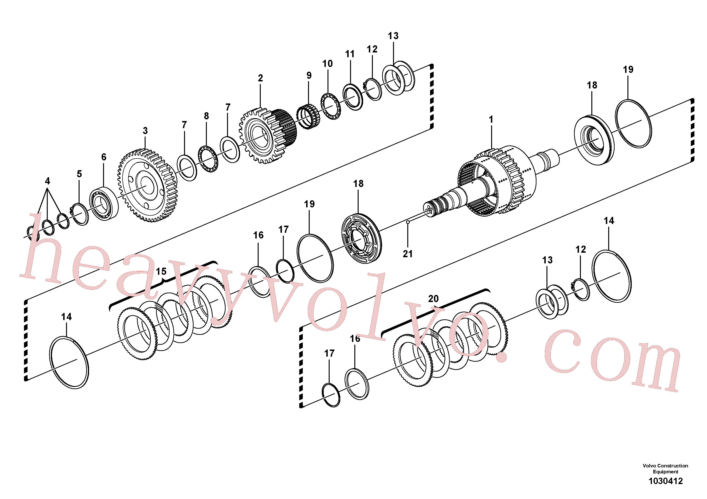 VOE11037179 for Volvo Hydraulic clutch, reverse / 2nd speed(1030412 assembly)