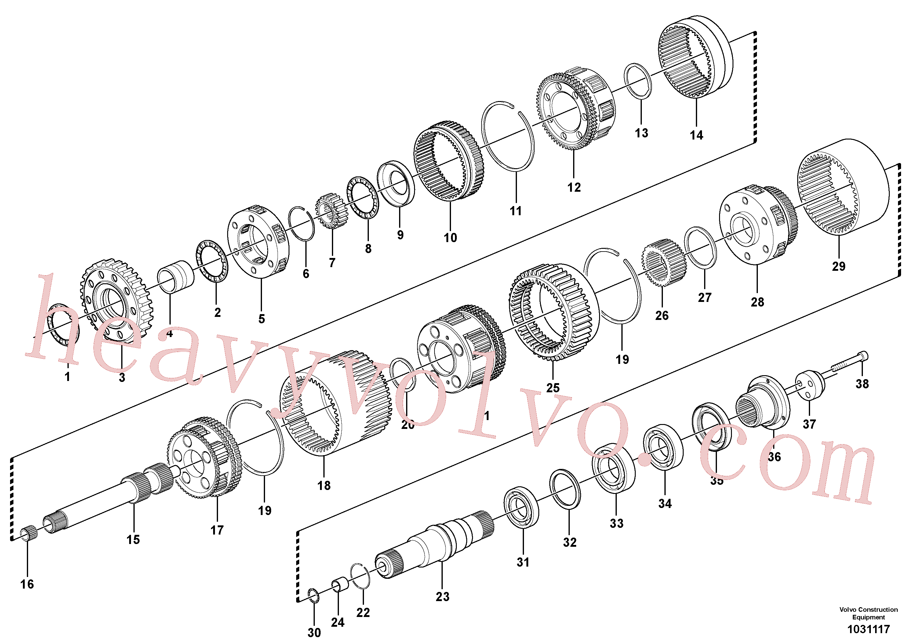 VOE990495 for Volvo Planetary gears and shafts(1031117 assembly)