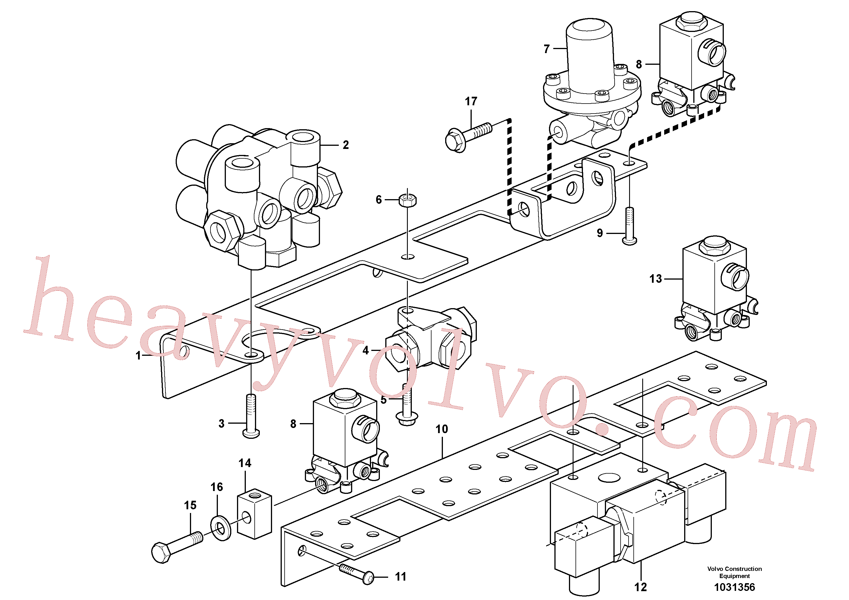 VOE1078318 for Volvo Brake valves with fitting parts(1031356 assembly)