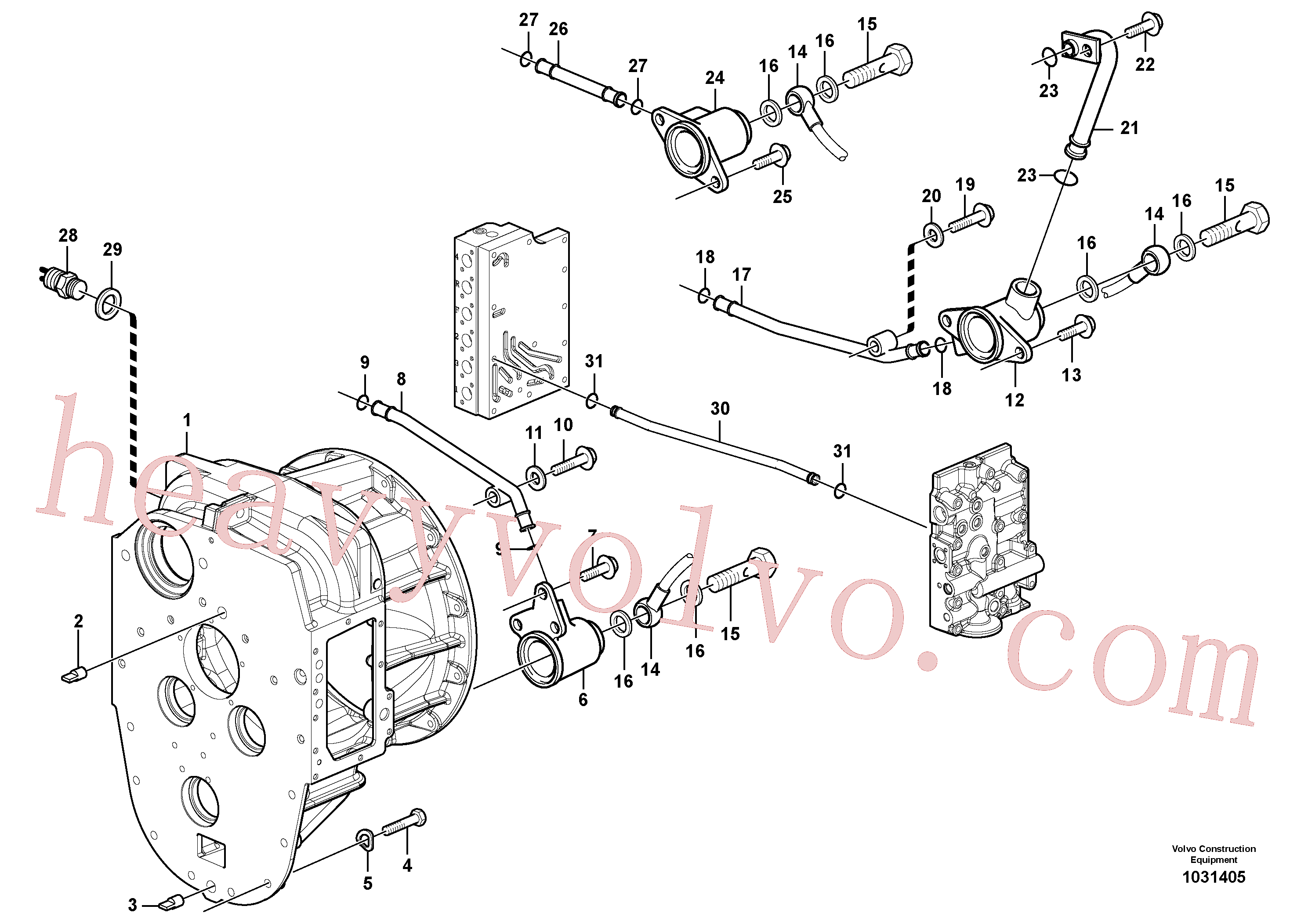 VOE965180 for Volvo Converter housing with fitting parts(1031405 assembly)