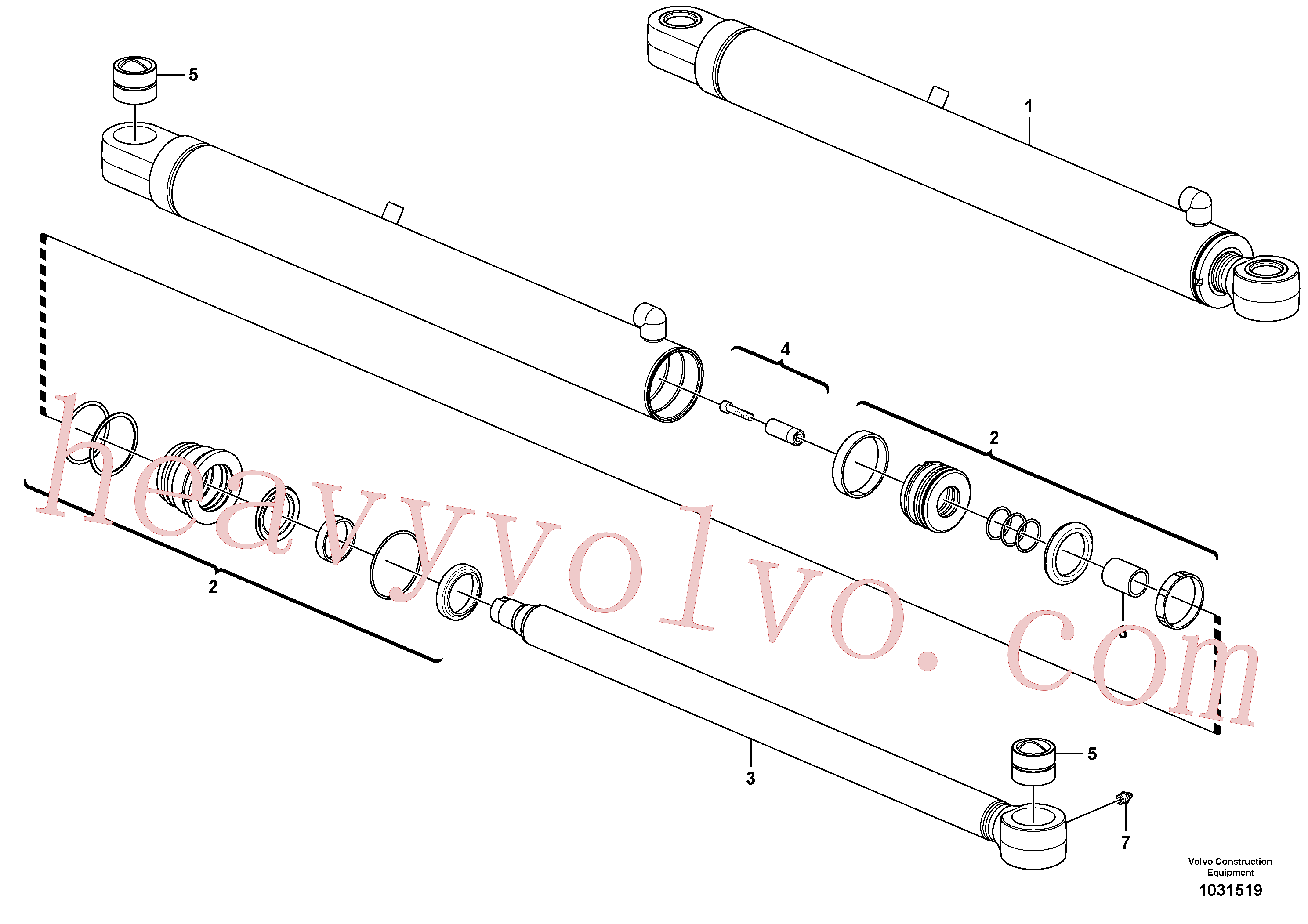 VOE11710557 for Volvo Boom offset cylinder(1031519 assembly)