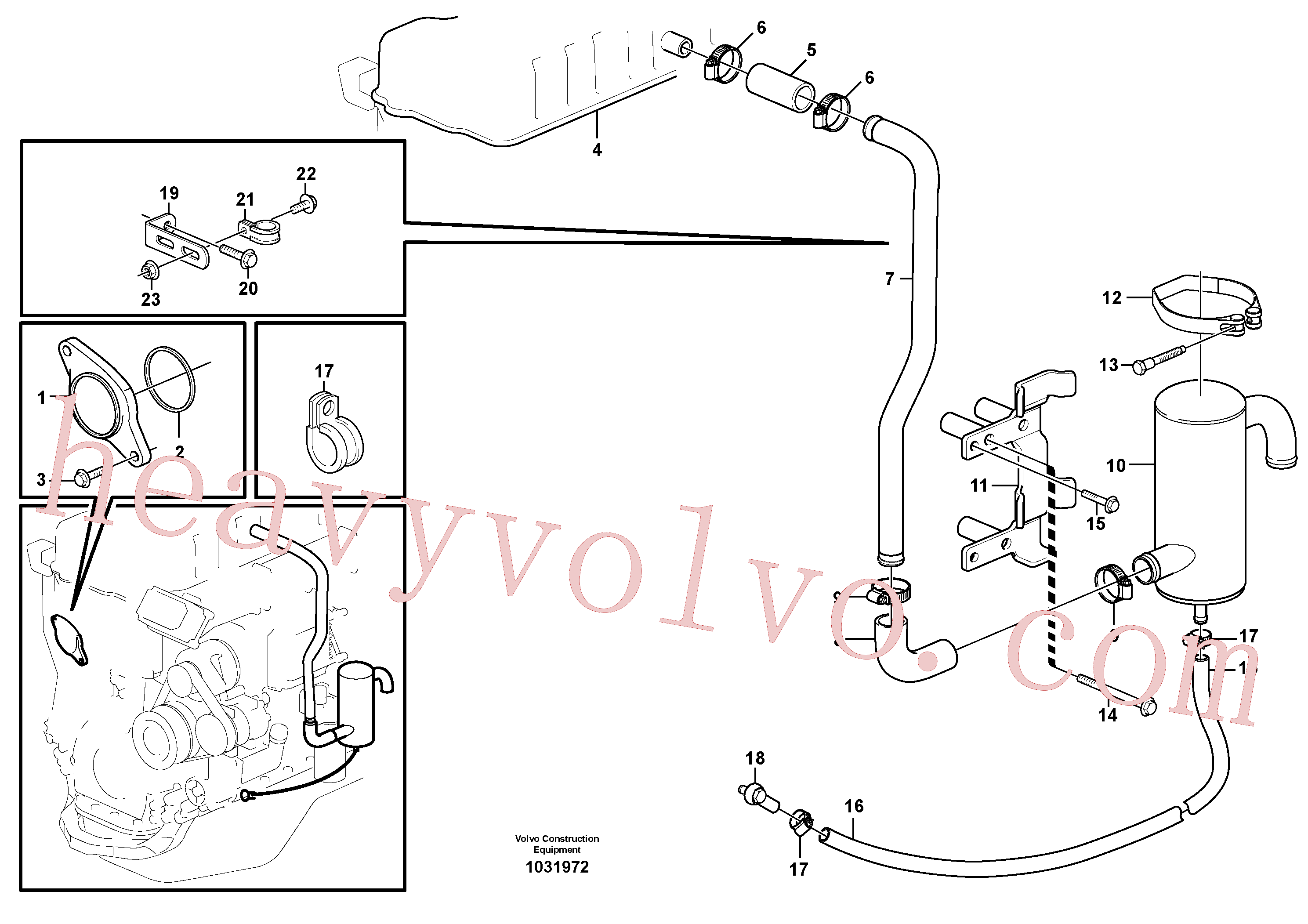 VOE14013858 for Volvo Crankcase ventilation.(1031972 assembly)