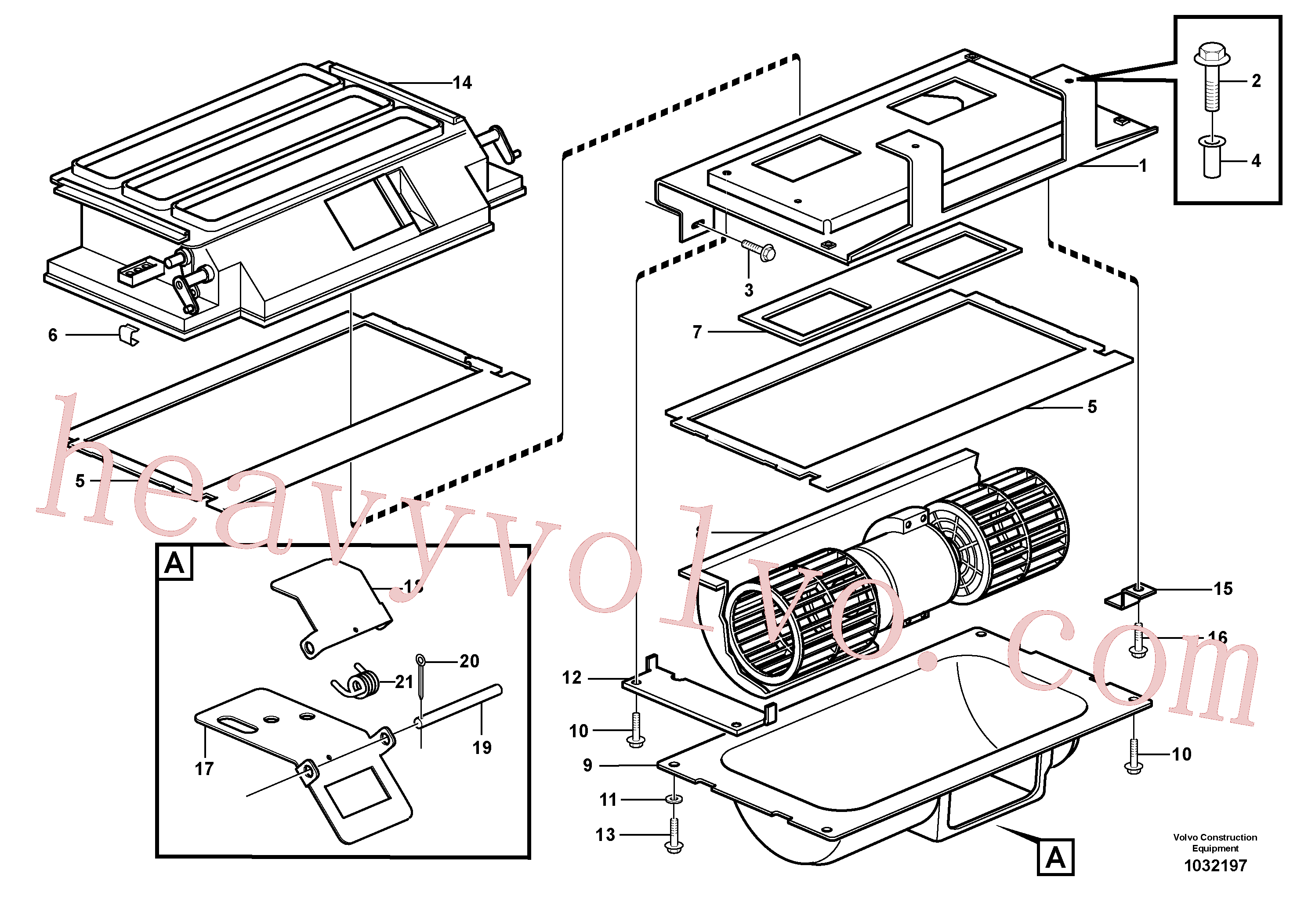 VOE947542 for Volvo Air distribution - inlet and air return(1032197 assembly)