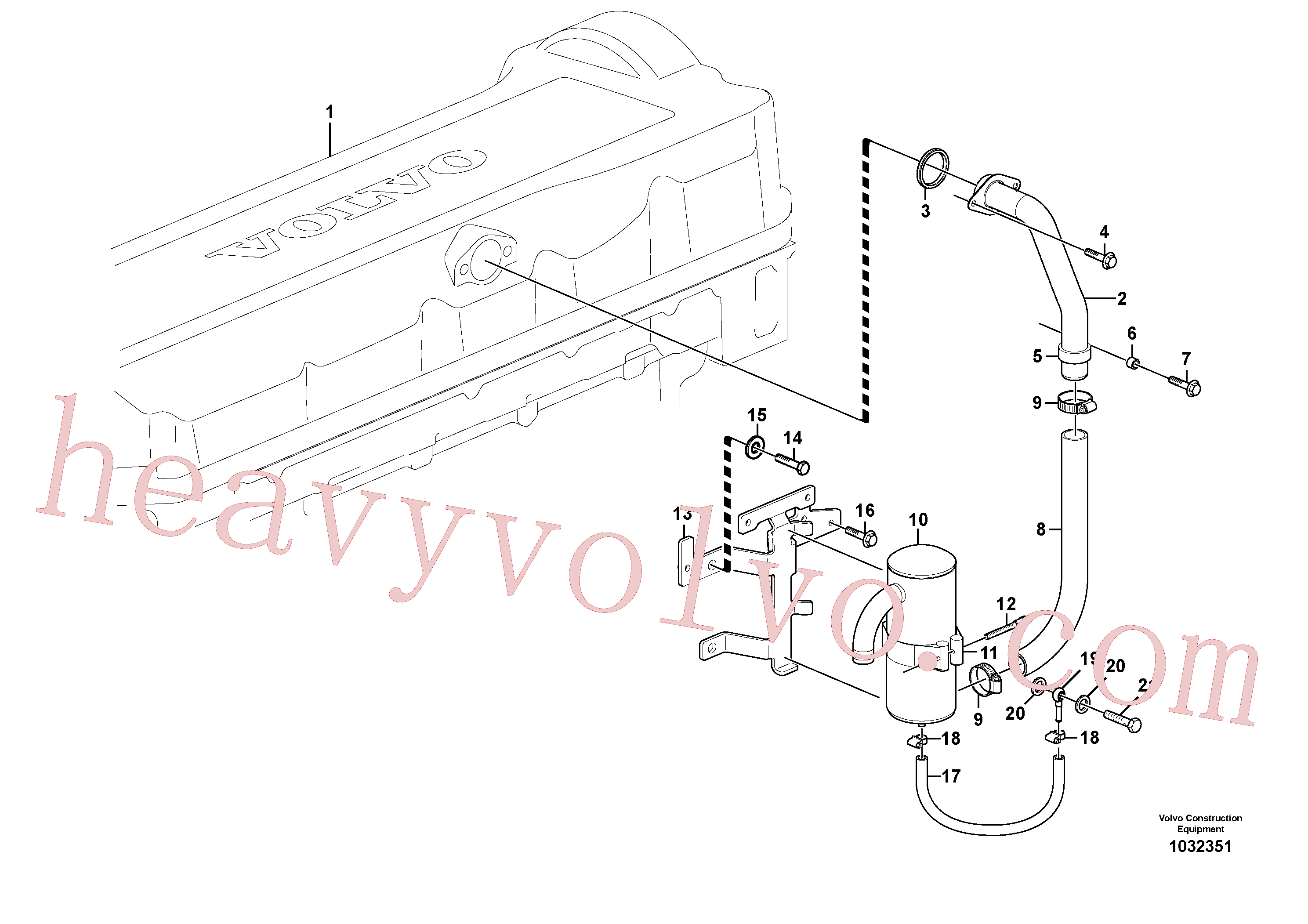 VOE1545257 for Volvo Crankcase ventilation(1032351 assembly)