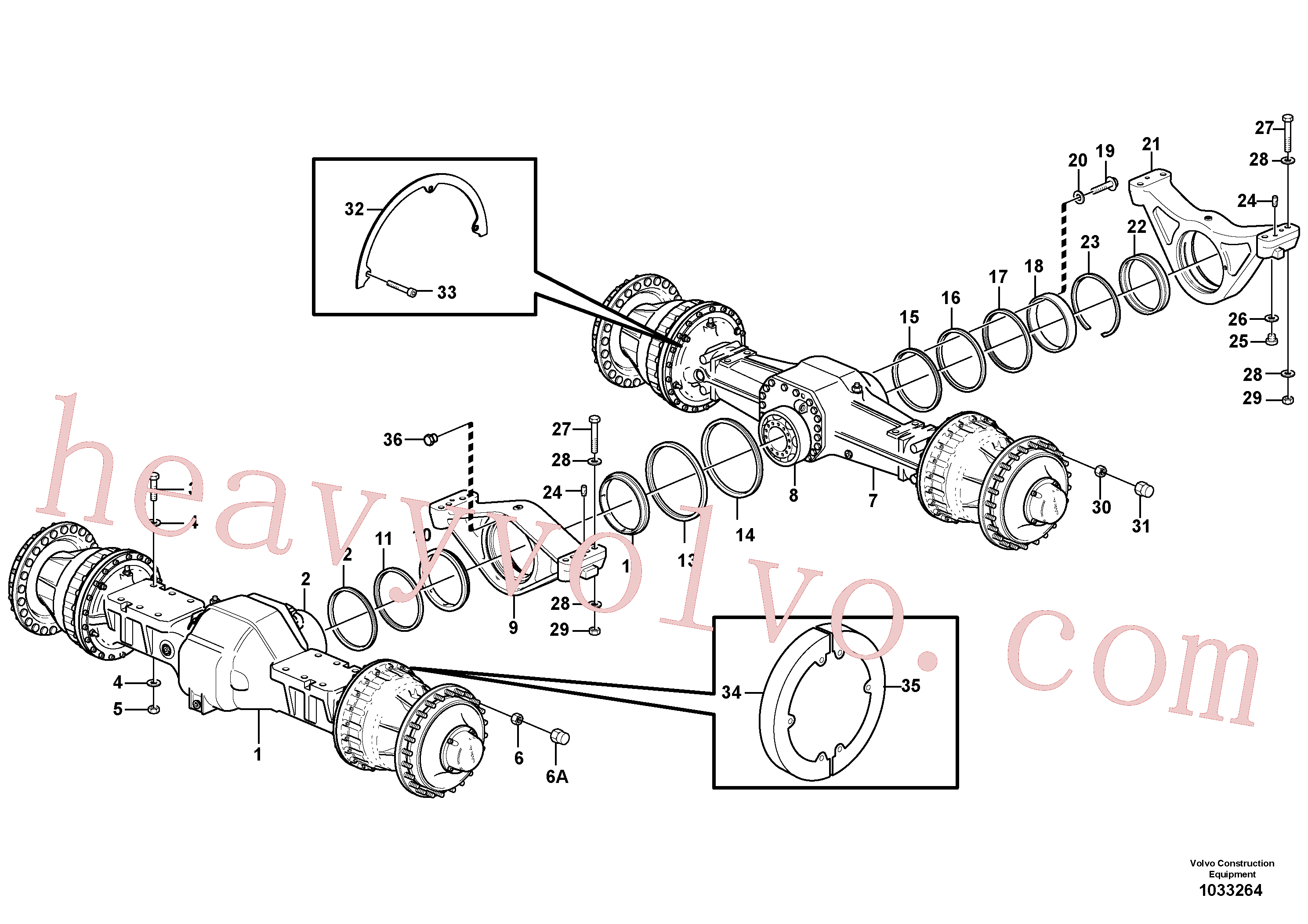 VOE14023284 for Volvo Planet axles with fitting parts(1033264 assembly)